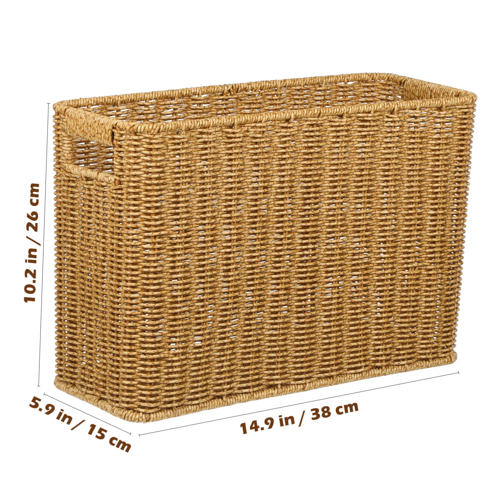 LALADEFIEE Large Capacity Woven Storage Basket Decorative File Organizer Home Decor Rattan Sundry Box