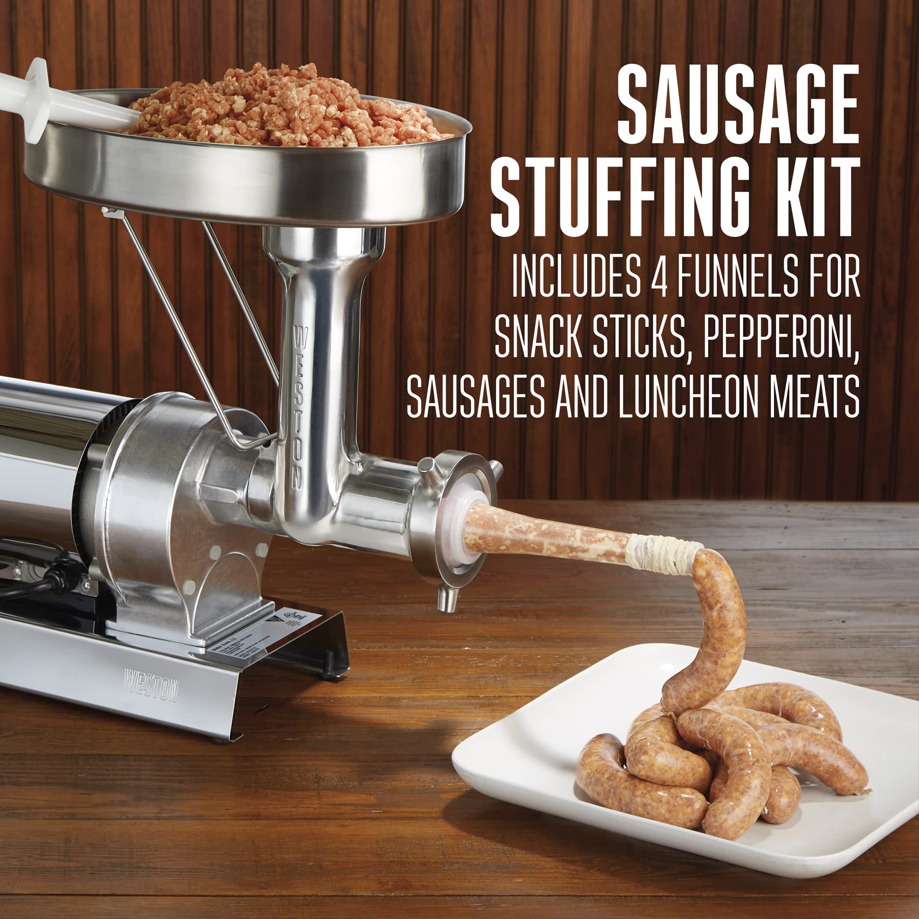 WESTON BRANDS Butcher Series Electric Meat Grinder & Sausage Stuffer
