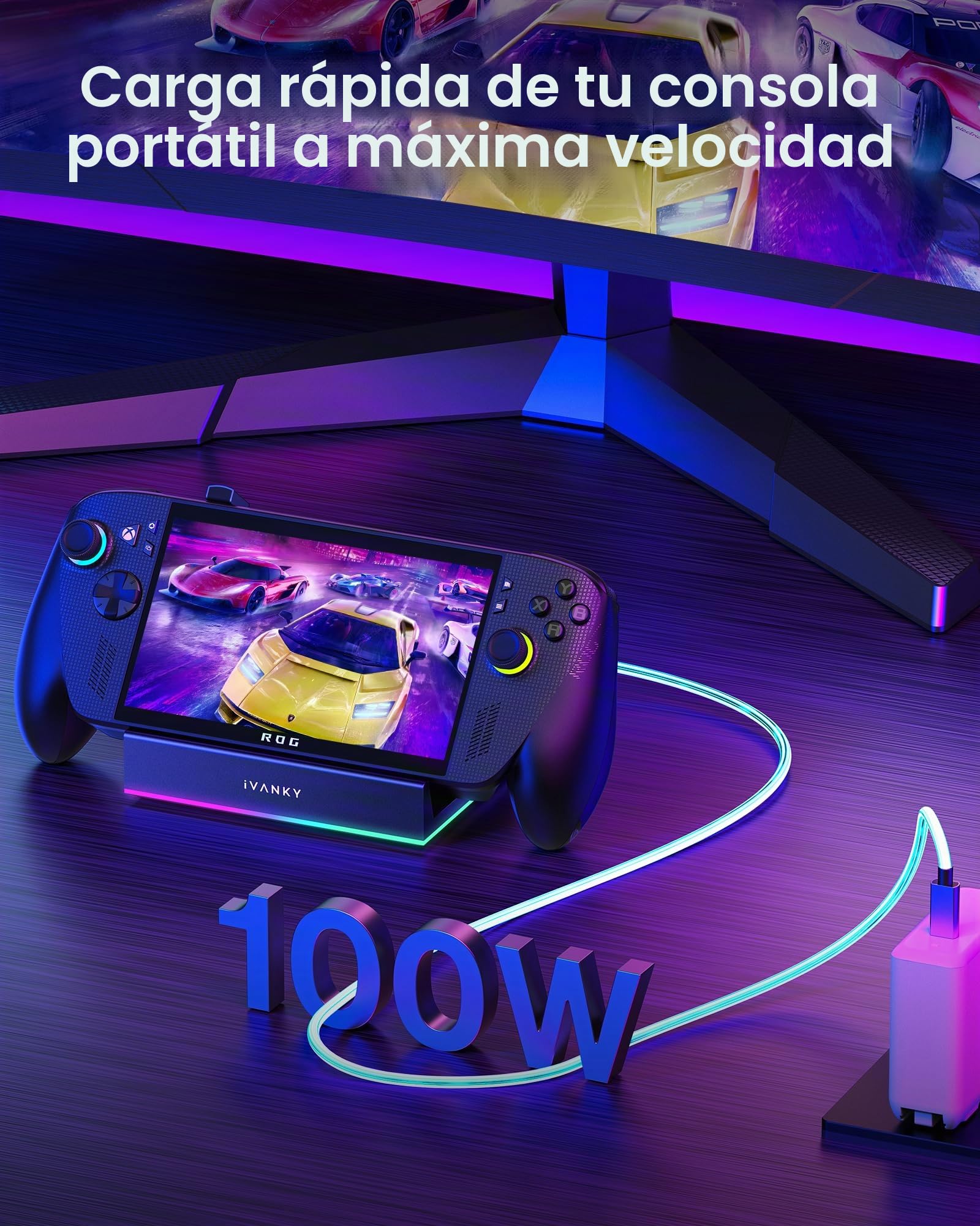 iVANKY 8 en 1 Estación de Acoplamiento para Valve Steam Deck OLED/ASUS ROG Ally Xbox X(2025)/Legion Go, ROG Alloy/Stream Deck Dock (14 en 1, Sin Fuente de alimentación)