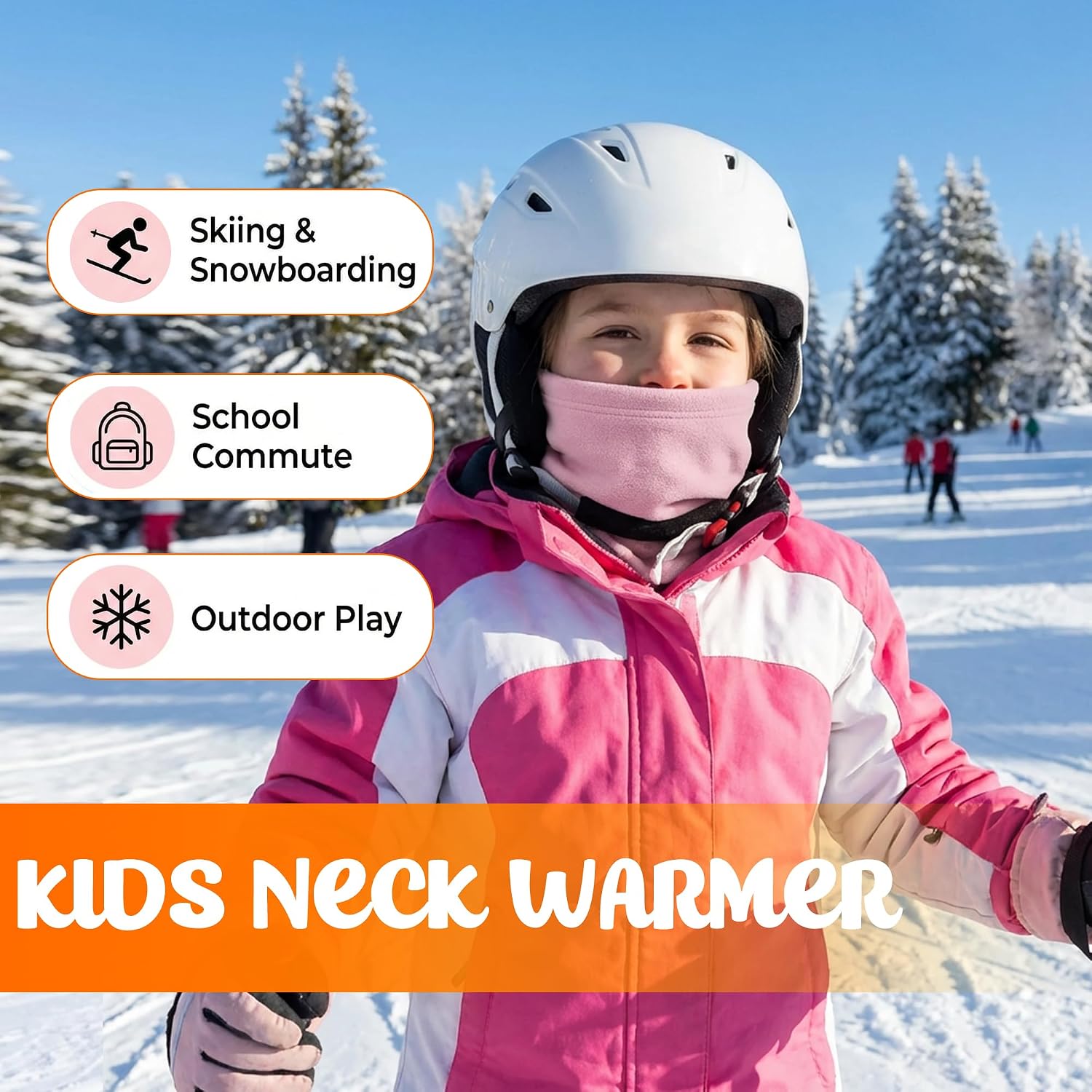 2 Pack Kids Neck Warmer Gaiter Winter Fleece Face Neck Cover Balaclava Cold Weather Face Mask for Boys Girls