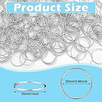 Vista 2 de Zonon 2000 llaveros divididos de plata de 1 pulgada, llavero dividido de metal, pequeño, redondo, resistente, para el hogar, cordones planos