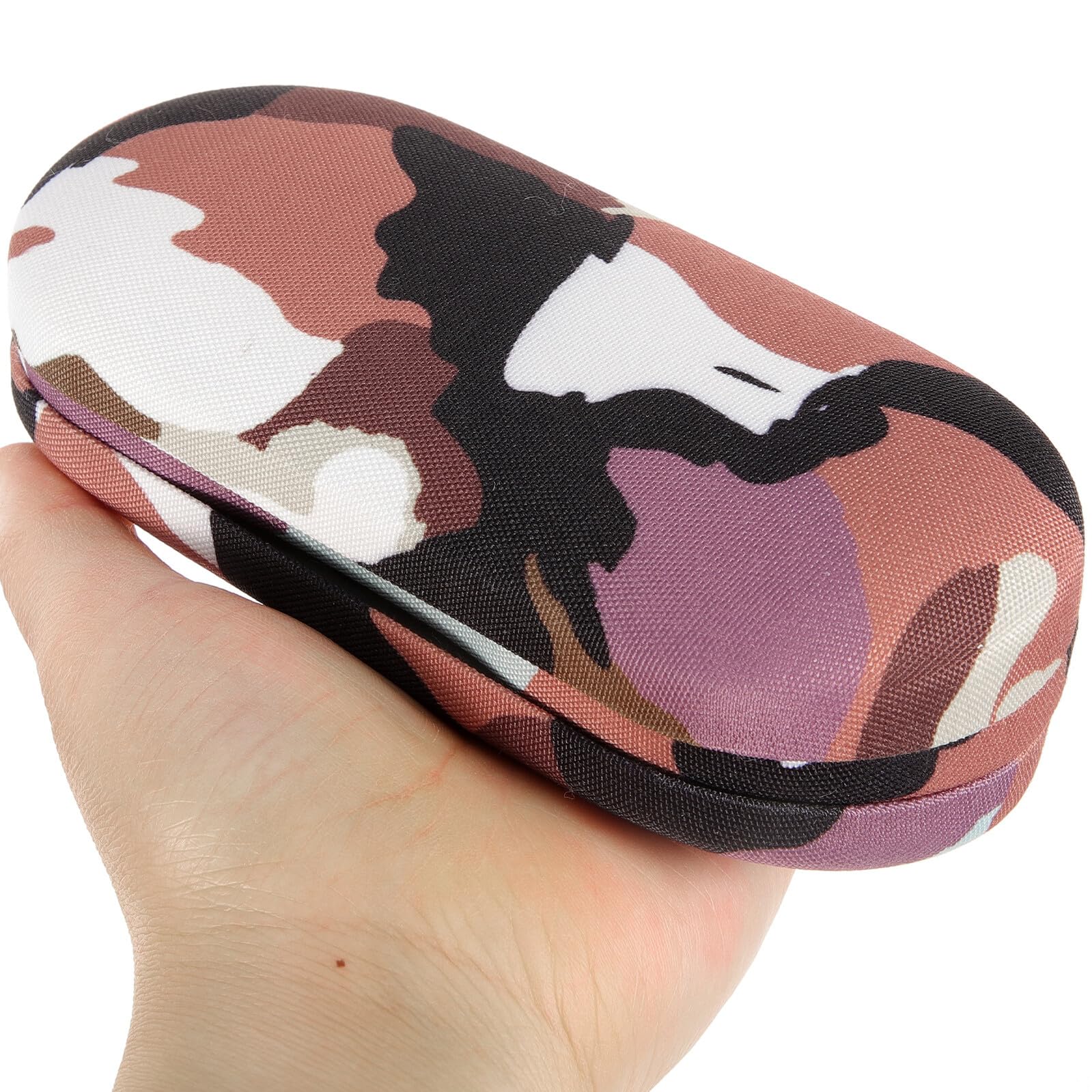 Custodia rigida doppia con scomparti distinti scatola portatile camouflage per occhiali e lenti a contatto protezione compatta da viaggio e uso quotidiano