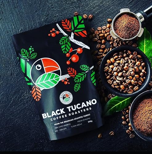 Miniatura 3 de Black Tucano Specialty Coffee - Café brasileño de grano entero tostado medio - Grano entero de mezcla premium - 8.8 onzas 8.82 oz