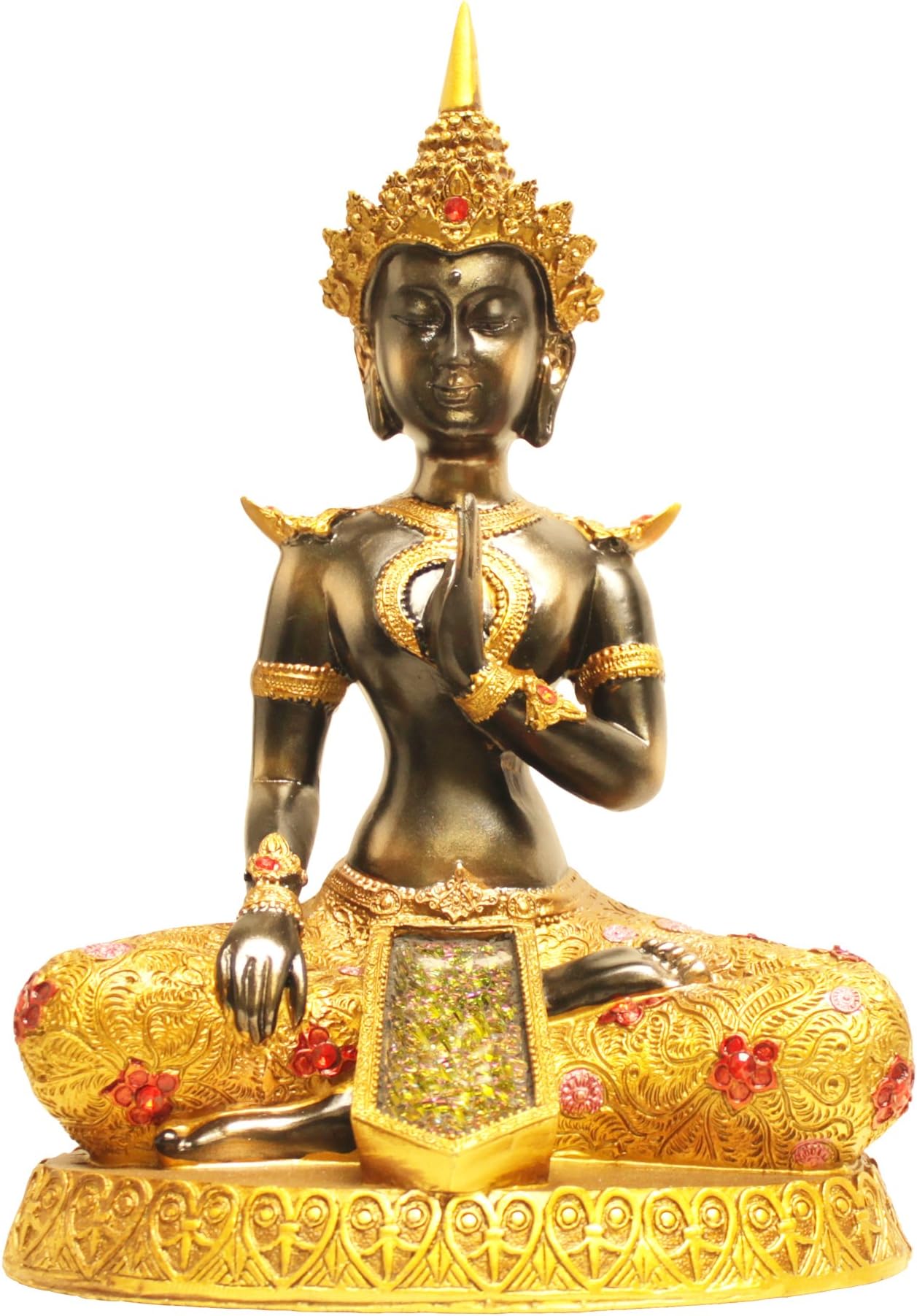 Novelty Decorative Polyresin Buddha Tabletop Sculpture Statue Figurine Figure 10" x 7" GL79630B [Casa Bonita Decor]