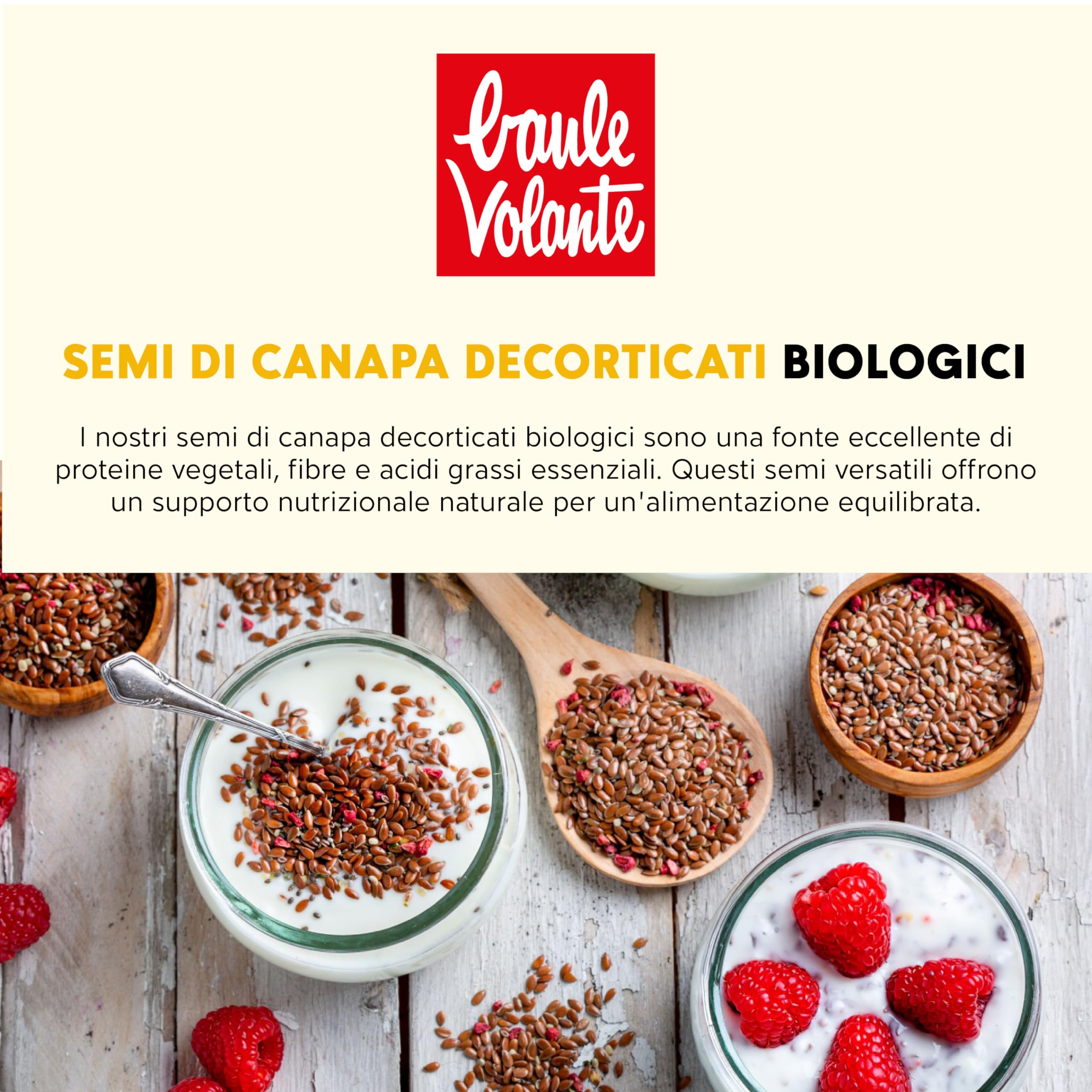 Baule Volante Semi di Canapa Decorticati – Semi di Canapa Bio - Ricco di Proteine ​​e Fibre – Ideale per Insalate e Zuppe - 200g - 3