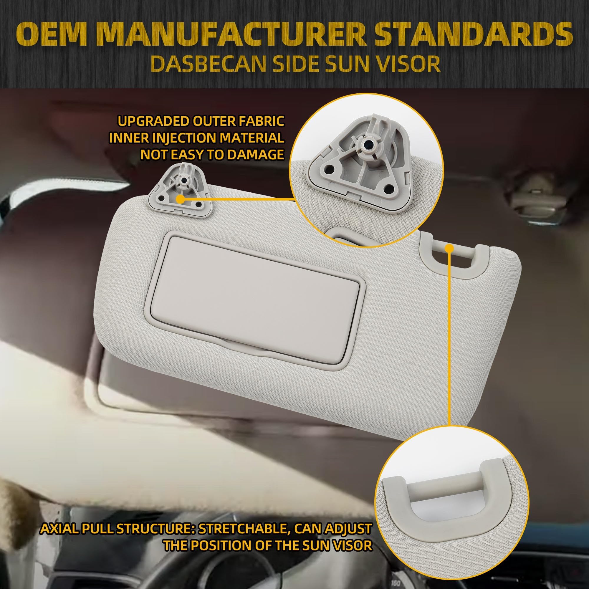 Sun Sun② Amazon.com: Dasbecan Left Driver Side Sun Visor w/o Light