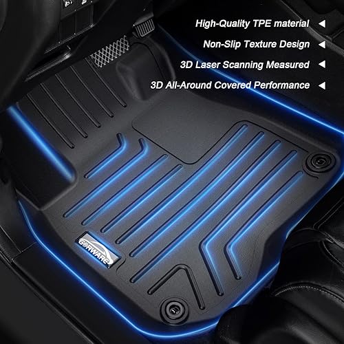 Miniatura 2 de GORWARE Alfombrillas para CRV, forro de suelo 3D compatibles con CR-V 2022 2021 2020 2019 2018 2017, forros de piso de fila delantera y trasera para