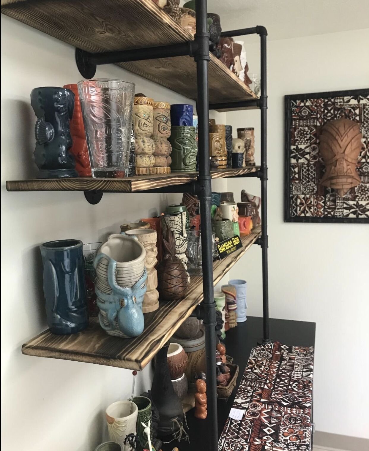 Industrial Retro Wall Mount Iron Pipe Shelf,DIY Open Bookshelf,Hung