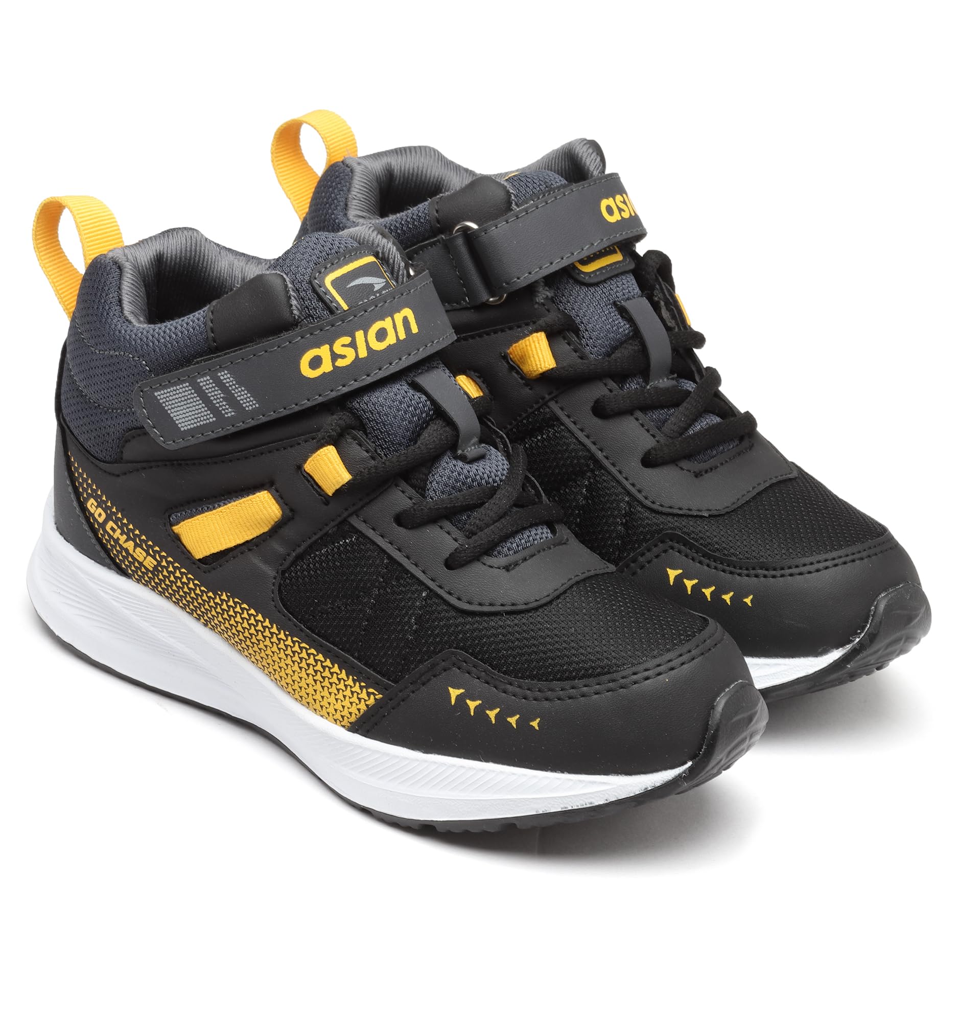 ASIAN Boys ADVENTURE-05-KIDS Sport Running & Walking Shoes with Ultra Bounce Technology Lightweight Synthetic Upper EVA Outsole Casual Lace-Up Shoes for Kids & Boys Black Mustard (B0DG5MSFM3) Amazon Price History, Amazon Price Tracker