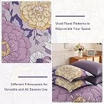 DJY 7 Ensemble de confort Floral King Size Purple Bed in a Bag, Boho Comforters and Sheet Set, ensemble de literie complet réversible en microfibre souple pour toute la saison (104''x90'')