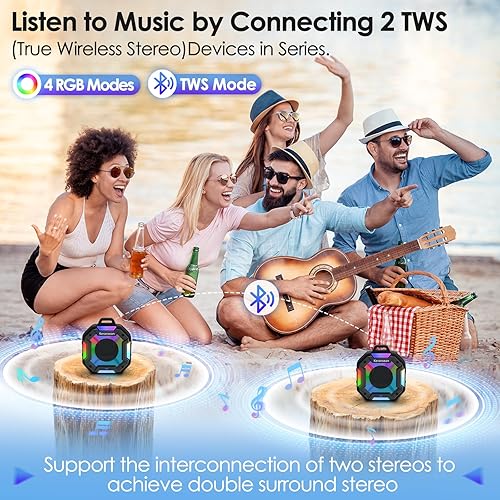 Miniatura 7 de Altavoz de ducha Bluetooth  Altavoces Bluetooth portátiles, IPX7 impermeable altavoz de ducha inalámbrico, altavoz al aire libre con luces, BT5.4,