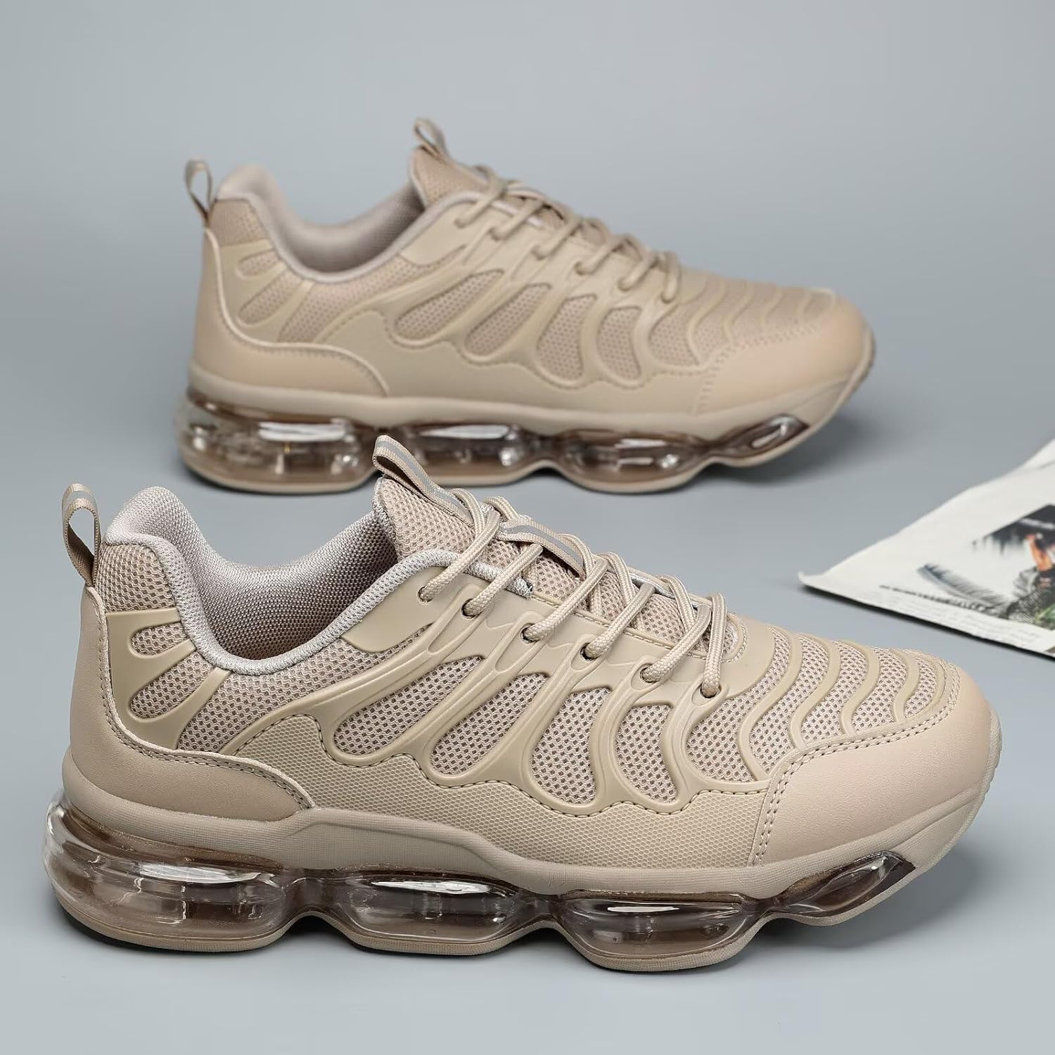 Pozvnn Mens Walking Shoes Fashion Tennis Running Sneakers Casual Non Slip Breathable Trail Sport Gym