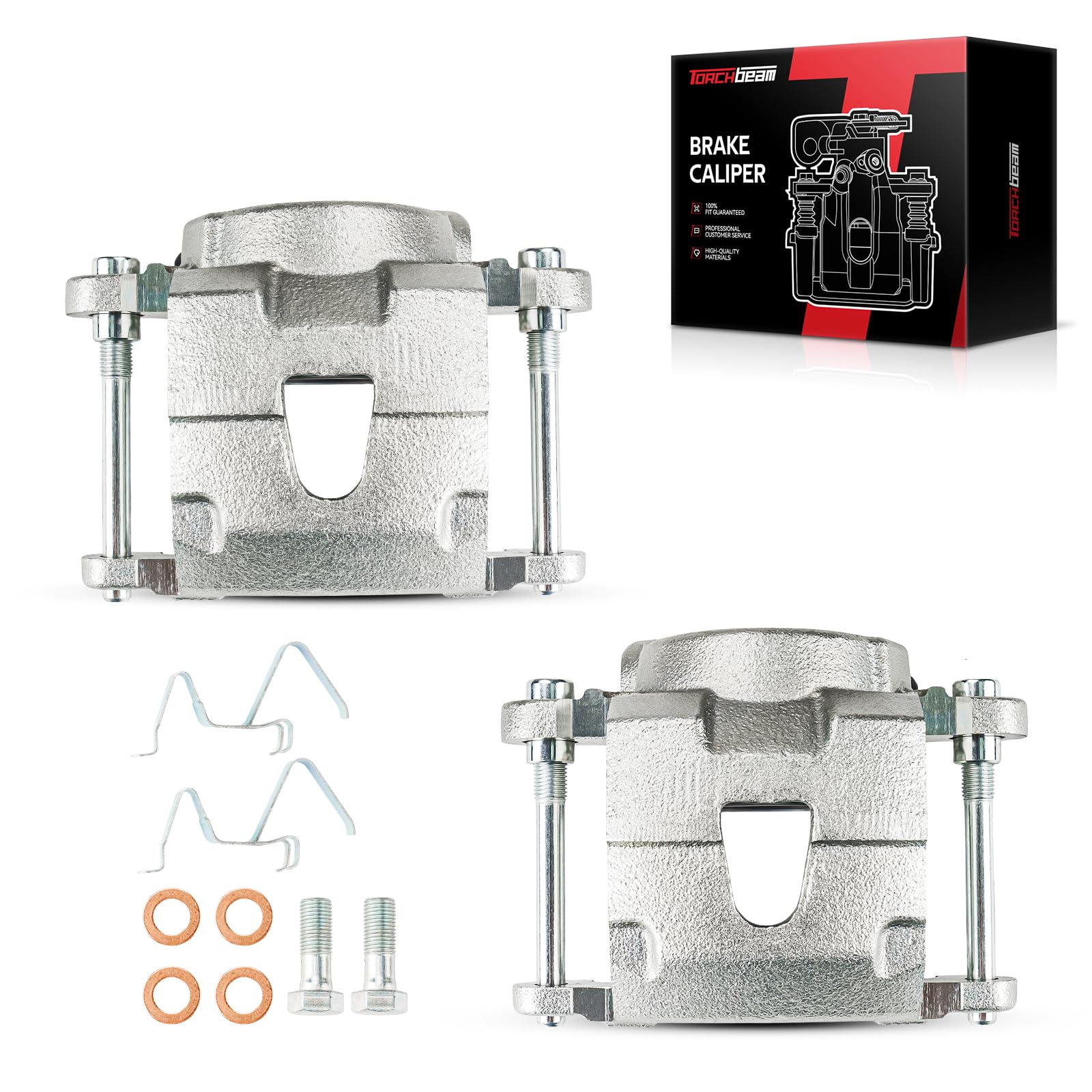 Torchbeam 2PCS Front Driver and Passenger Side Brake Caliper for Chevrolet GMC Pontiac Oldsmobile Buick model for 1983-2003 S10, 1991-2003 Sonoma, 1982-1992 Camaro, 1978-1987 El Camino #184071+184072