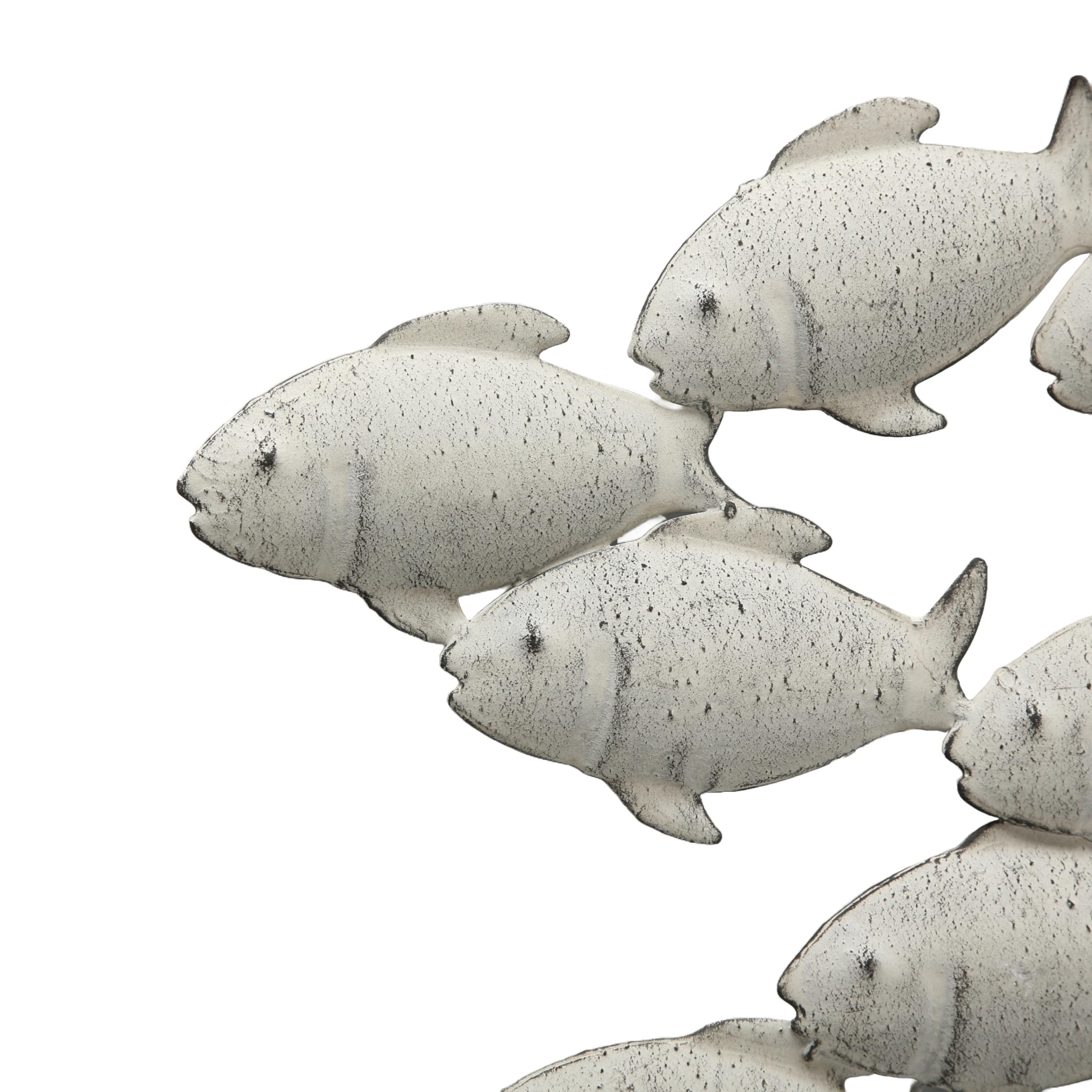 BOLTZE Wandobjekt Fischschwarm Metall, grau, 2 x 97 x 53 cm