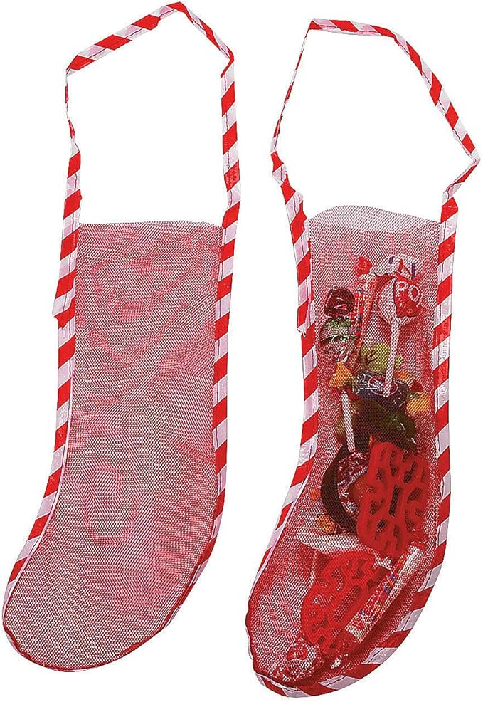 Fun Express Mesh Christmas Stockings Set of 10 Holiday Home Decor Home & Kitchen