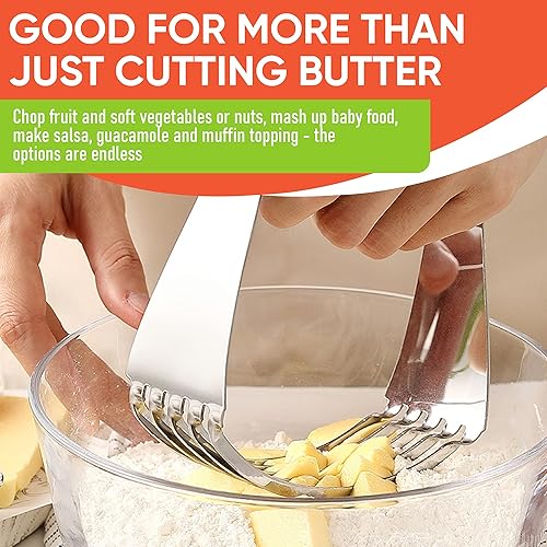 Miniatura 7 de Spring Chef Batidora de masa grande para hornear, herramienta profesional de corte de masa, herramienta de corte de hojaldre de acero inoxidable,