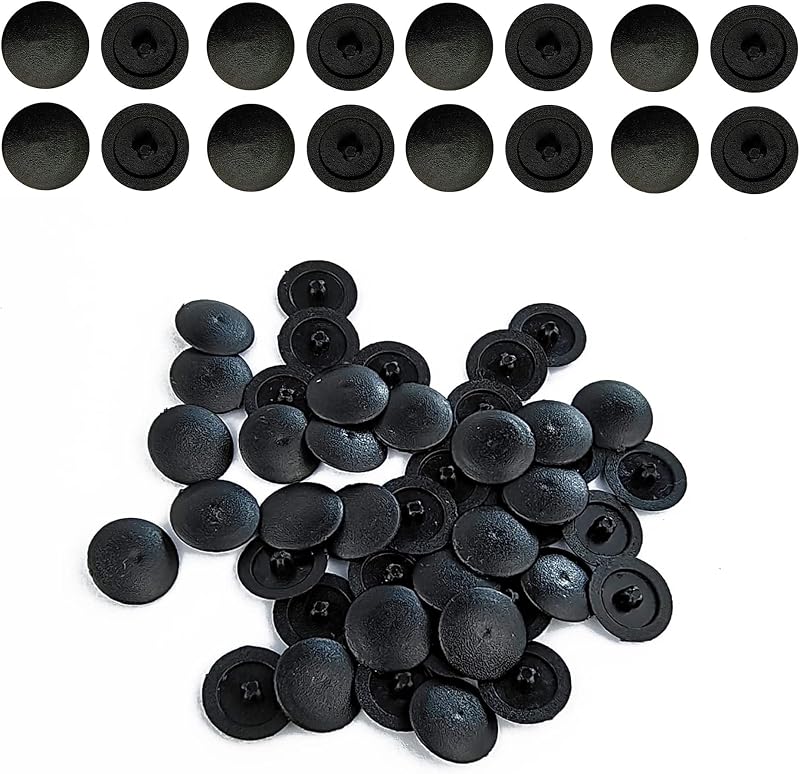 NIYATA 100 buc. capace de mascare pentru șuruburi cu cap Phillips, 12 mm, anti-rugină, plastic, negru