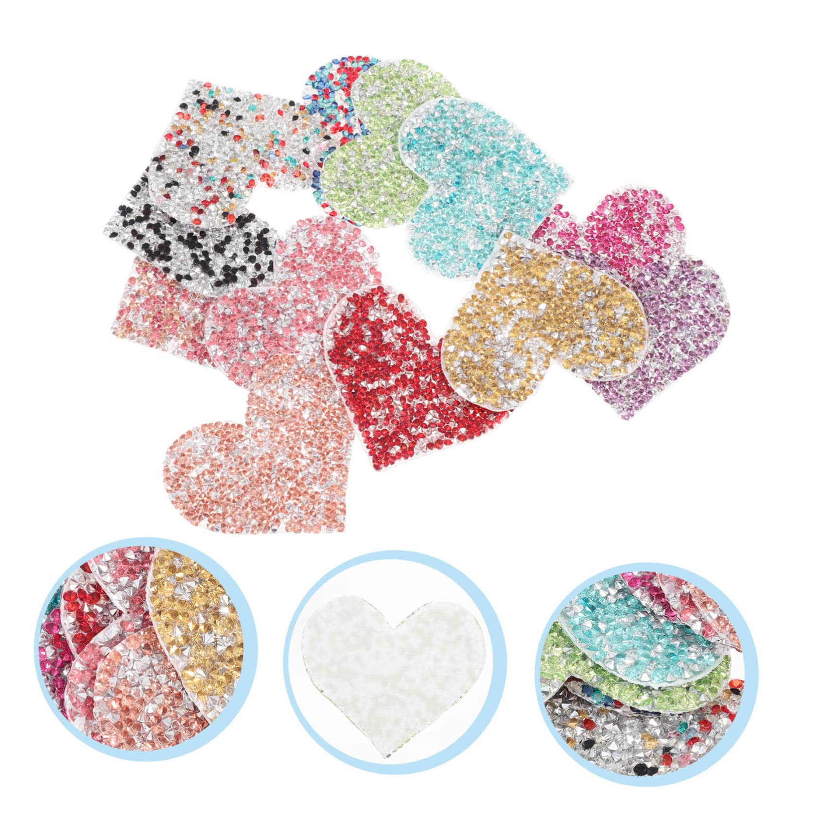 Toppa Termoadesiva Con Paillettes A Forma Di Cuore 8 Cm - Applicazione Per Abbigliamento E Accessori - 3