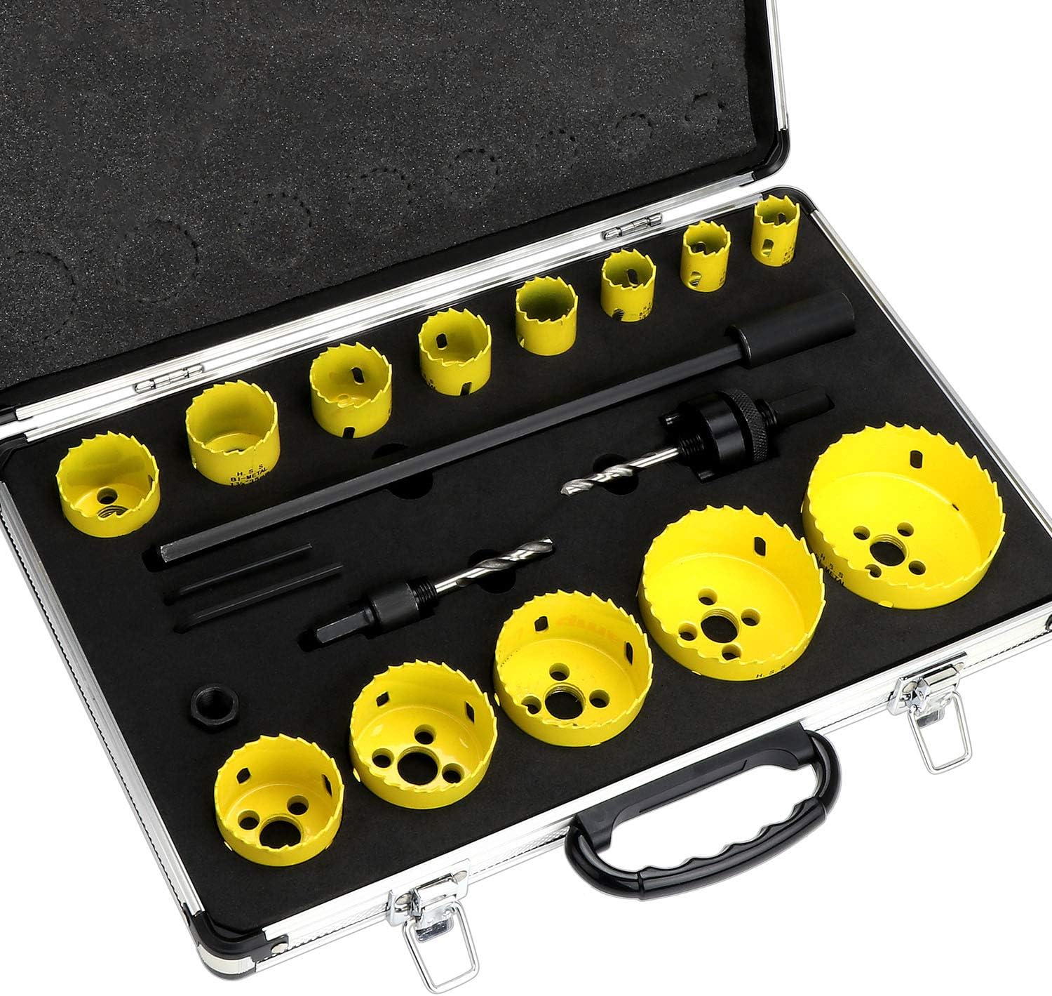 WiMas 17PCS BiMetal Hole Saw Set, Heavy Duty Steel Corn Hole Drilling