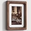 Heimlove 5x7 Picture Frames Natural Walnut,Original Wood Hand Make Crafted Photo Frame with Mat to 4x6 Graduation Picture Display,Family Picture,Wedding Picture Tabletop & Wall Decoration