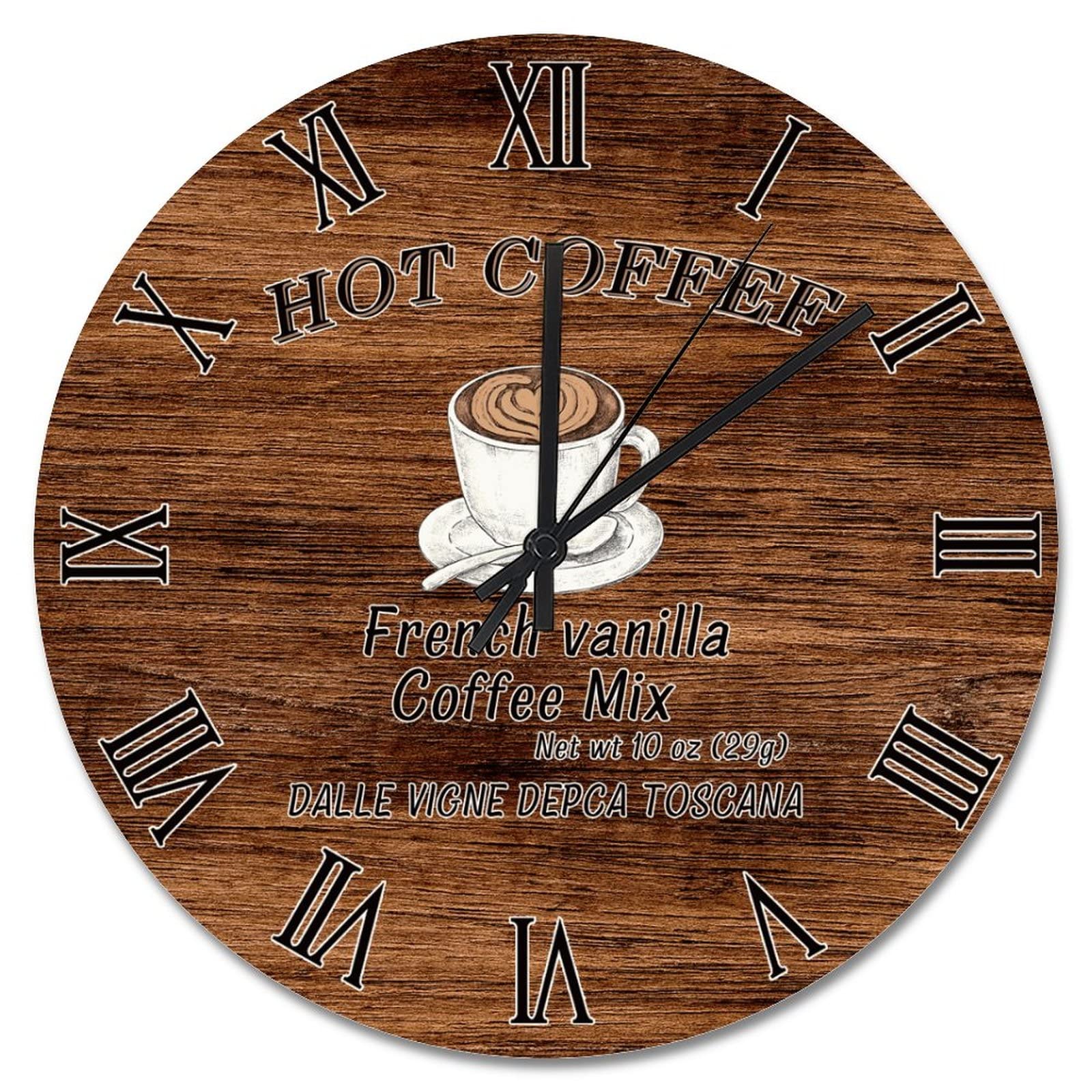 Horloge murale café en bois de style antique : une décoration murale raffinée de 38,1 cm