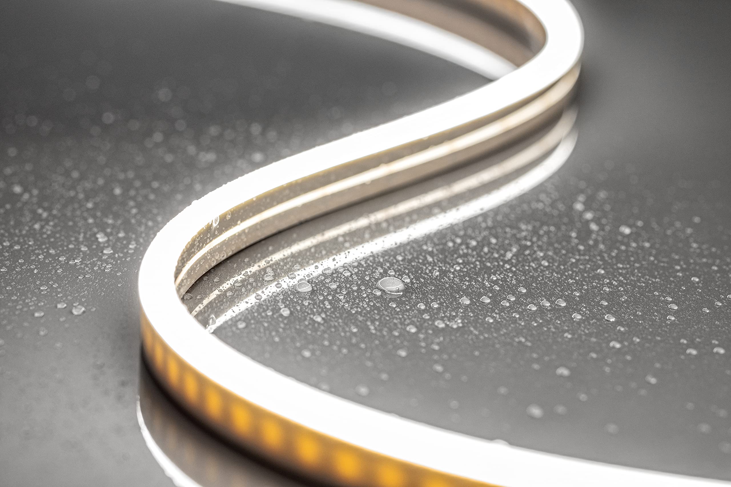 GTV LED NEON flex 12V | warmweiß 3200 K | wasserdicht IP65 | 40W, 6mm, 5m | Endkappen, Clips | Außen und Innen | Kürzbar |LED Stripes Lichtband Selbstklebend - led strip