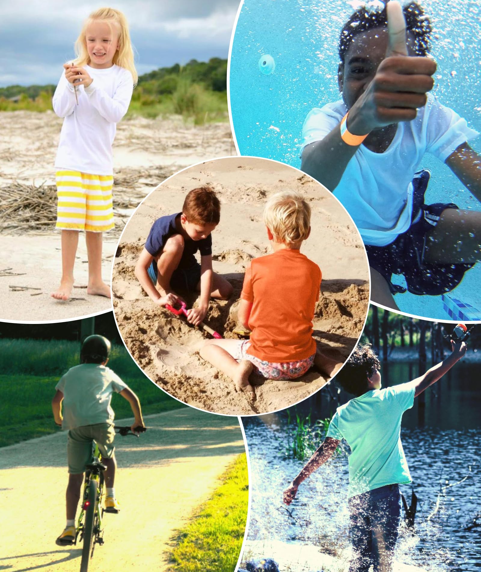 Rashguard pour Garçons -3 Pièces Maillot de Bain à Manche Longue Anti-UV, UPF50+ Costumes de Bain pour Enfants à Séchage Rapide