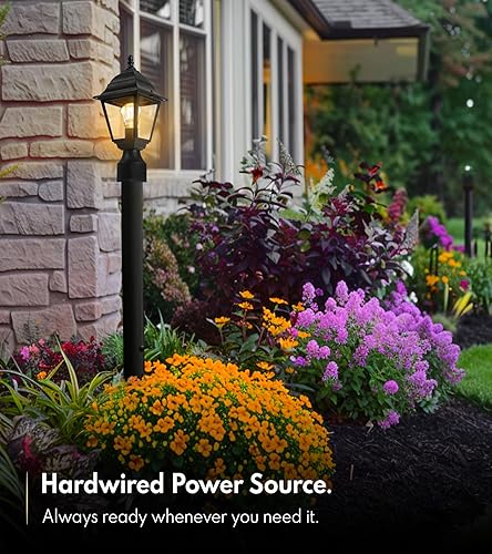 Miniatura 2 de Luces de poste para exteriores del anochecer al amanecer con cable de 120 V linterna de poste exterior de aluminio con soporte de muelle cabeza de