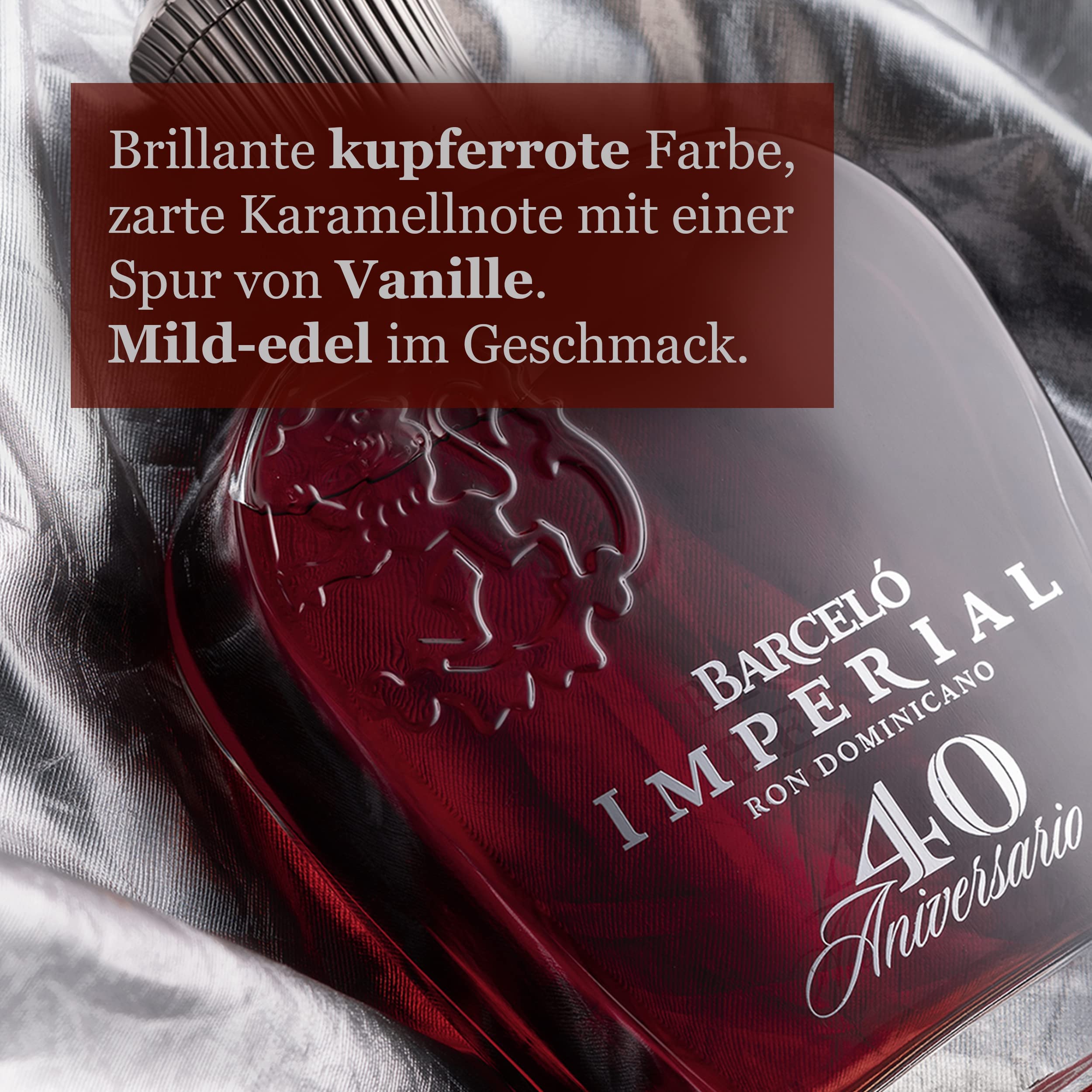 Ron Barceló Premium Blend 40 Aniversario Rum (1 x 0,7 l) 43% vol. - In edler Geschenkbox - Milder brauner Rum, blended aus exzellenten Rumsorten, behutsam und sorgfältig im Eichenfass gelagert