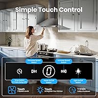 Vista 5 de VIKIO HOME Campana extractora de montaje en pared de 30 pulgadas, 580 CFM, convertible con conductos/sin conductos, campana de ventilación de cocina