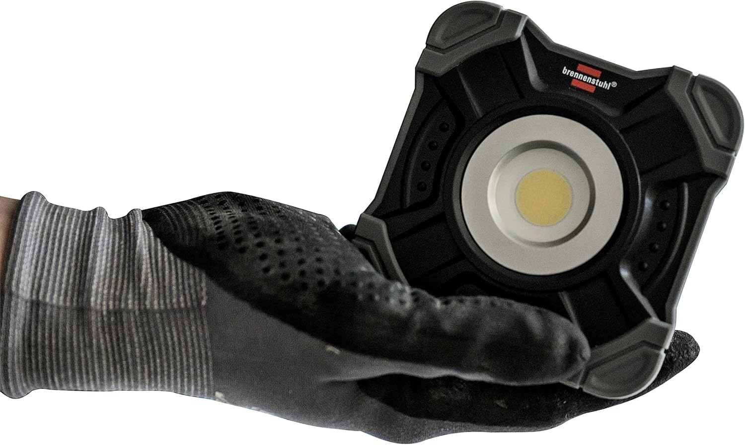 Brennenstuhl Foco LED de trabajo a batería recargable y portátil SH 1000 MA (1000lm, IP54, lámpara LED con imán y anilla, carcasa robusta), Black, grigio