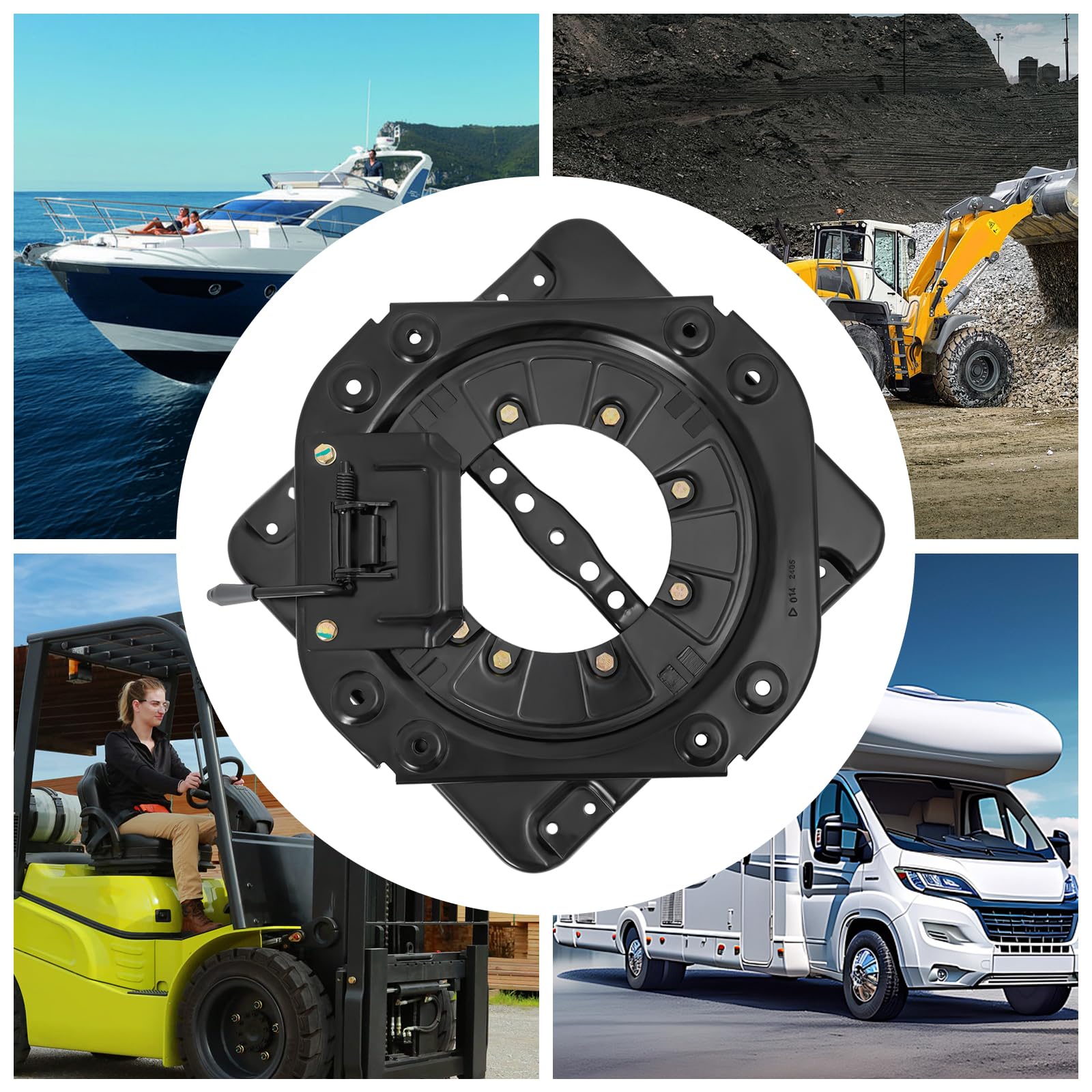 Base girevole, base girevole, piastra in acciaio, girevole a 360 gradi, per camper, camper, barca, camion, autobus