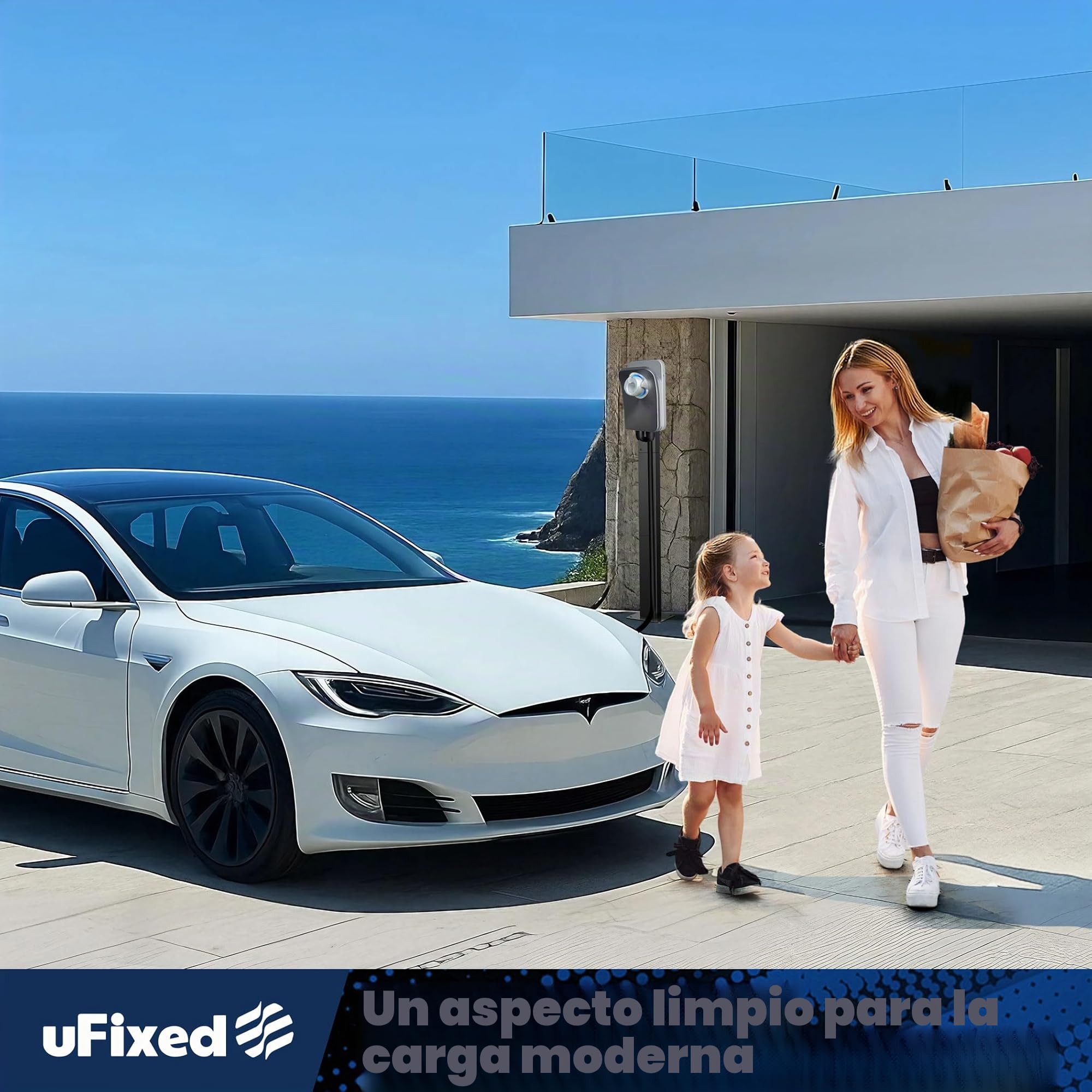 Base/Soporte para Wallbox Móvil Tesla Estación de Carga para Exteriores, La Columna de Carga para Wallbox Móvil Tesla Columna de Carga del Portador Wallbox