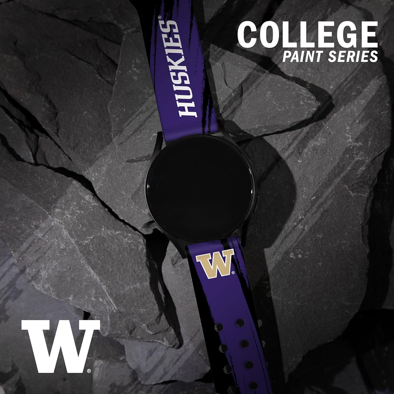 Affinity Bands Washington Huskies HD Paint Stripe Watch Band Compatible with Samsung Galaxy Watch (20mm Short)