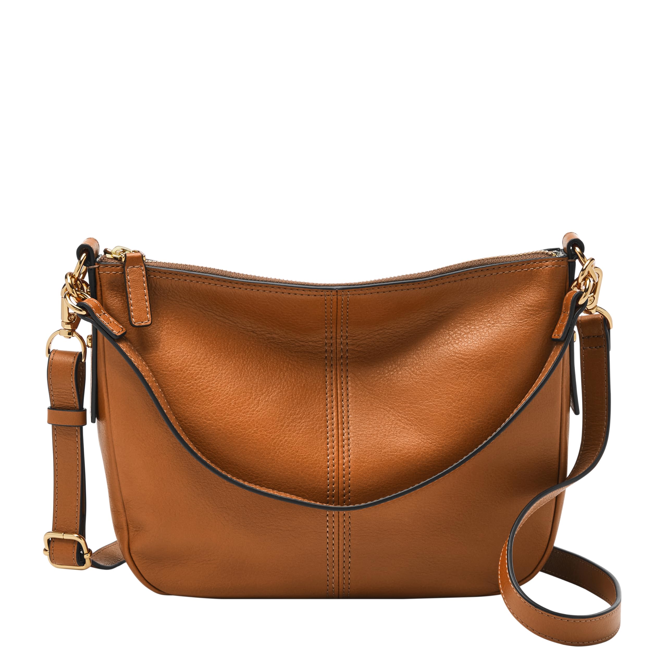 FOSSIL Women's Jolie Leather Crossbody Purse Handbag for Women, Saddle, One Size