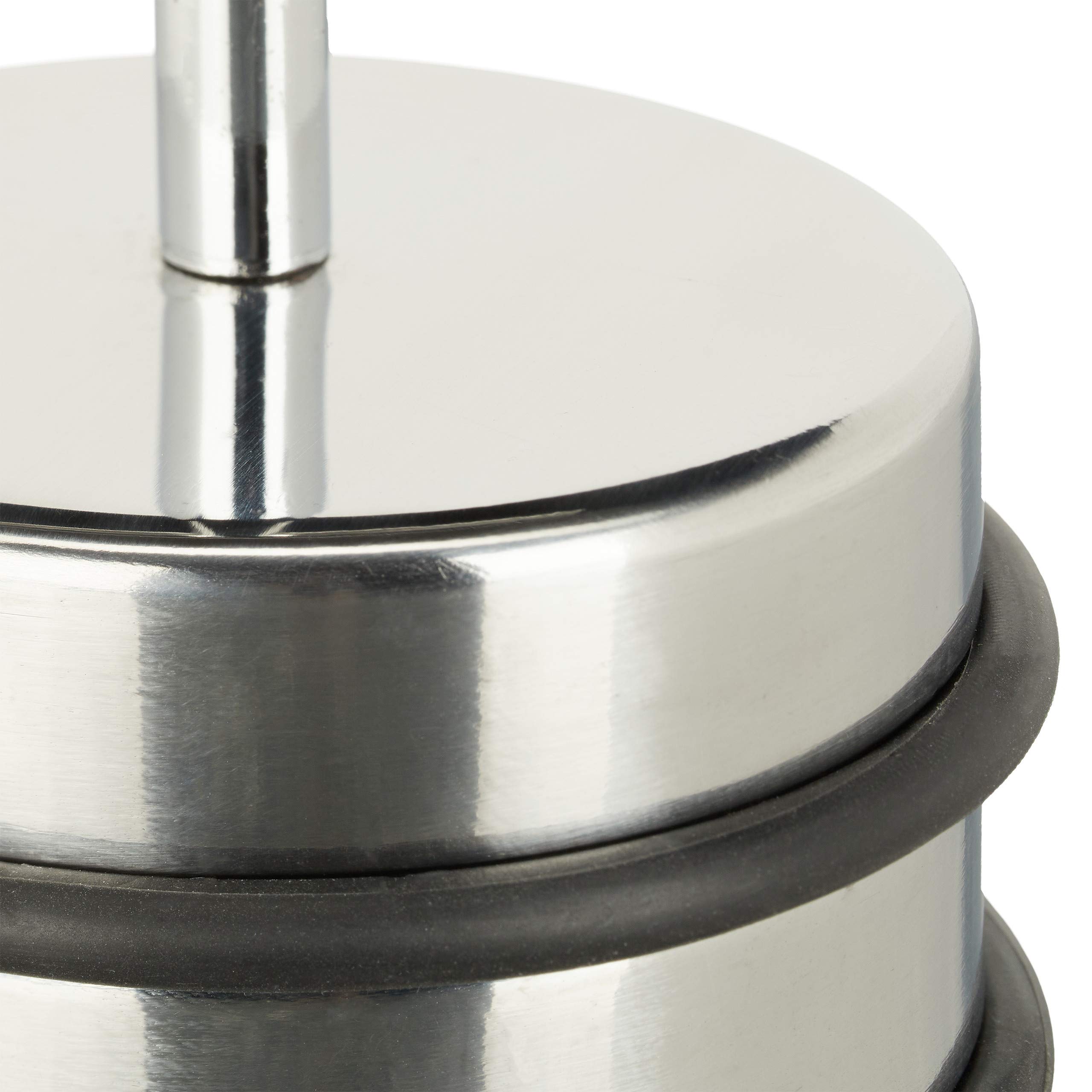 4x Fermaporta con Manico, Blocca Porta e Finestra, Rotondo e Alto, da Interno, Acciaio e Gomme, ∅ 7 cm, Argento