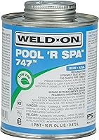 Vista 5 de Weld-On 10853 747 Pool 'R Spa - Cemento solvente de PVC de cuerpo medio de alta resistencia, ajuste extremadamente rápido y bajo contenido