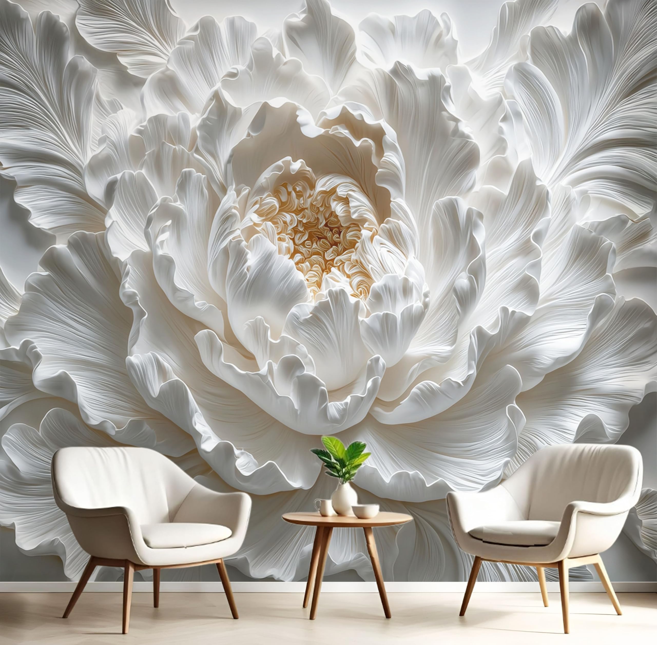 Papier peint panoramique 200X140cm tapisserie murale pivoine 3D