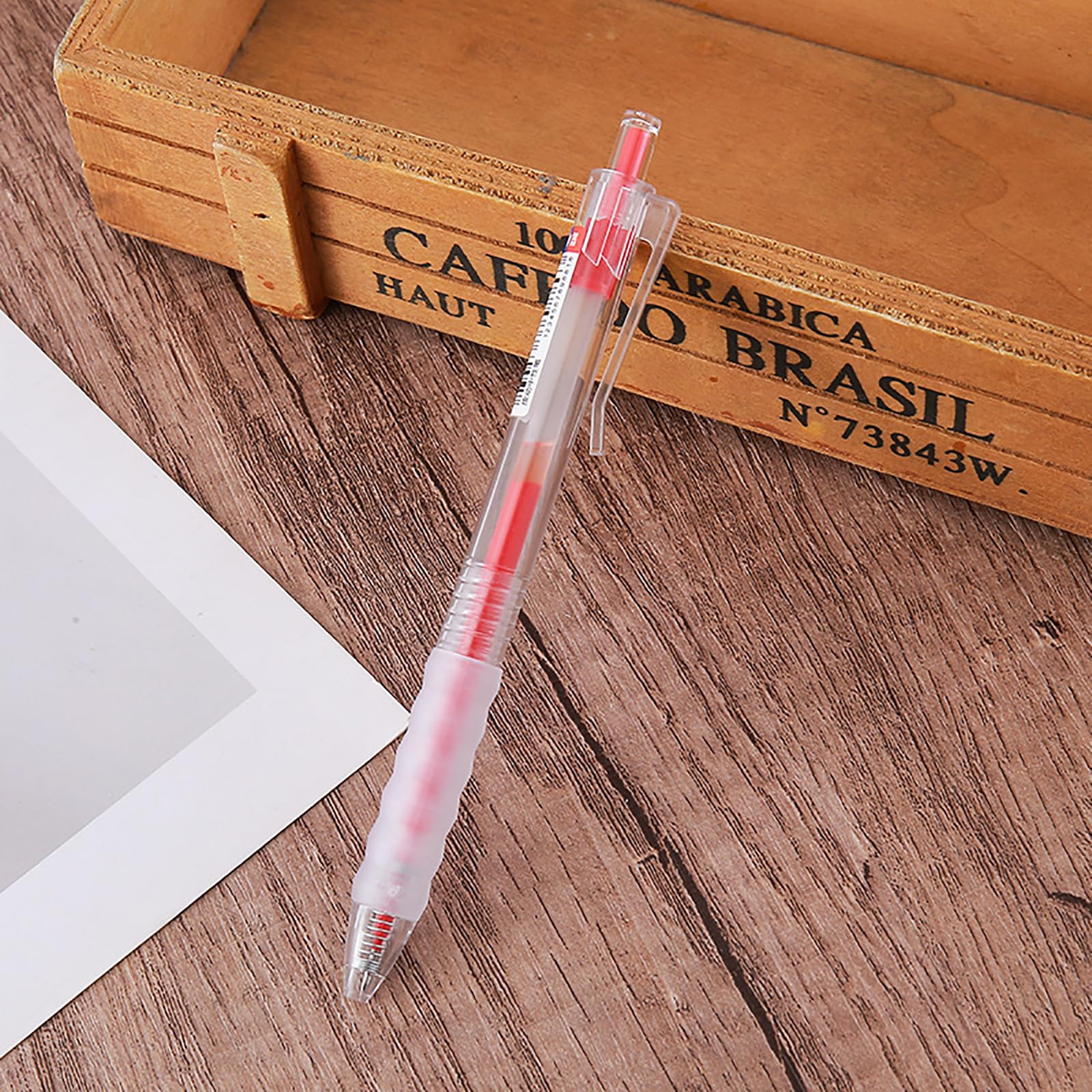 Lot de 10 stylos à encre gel, stylo à encre de 0,5 mm, stylo à encre à séchage rapide, rouge