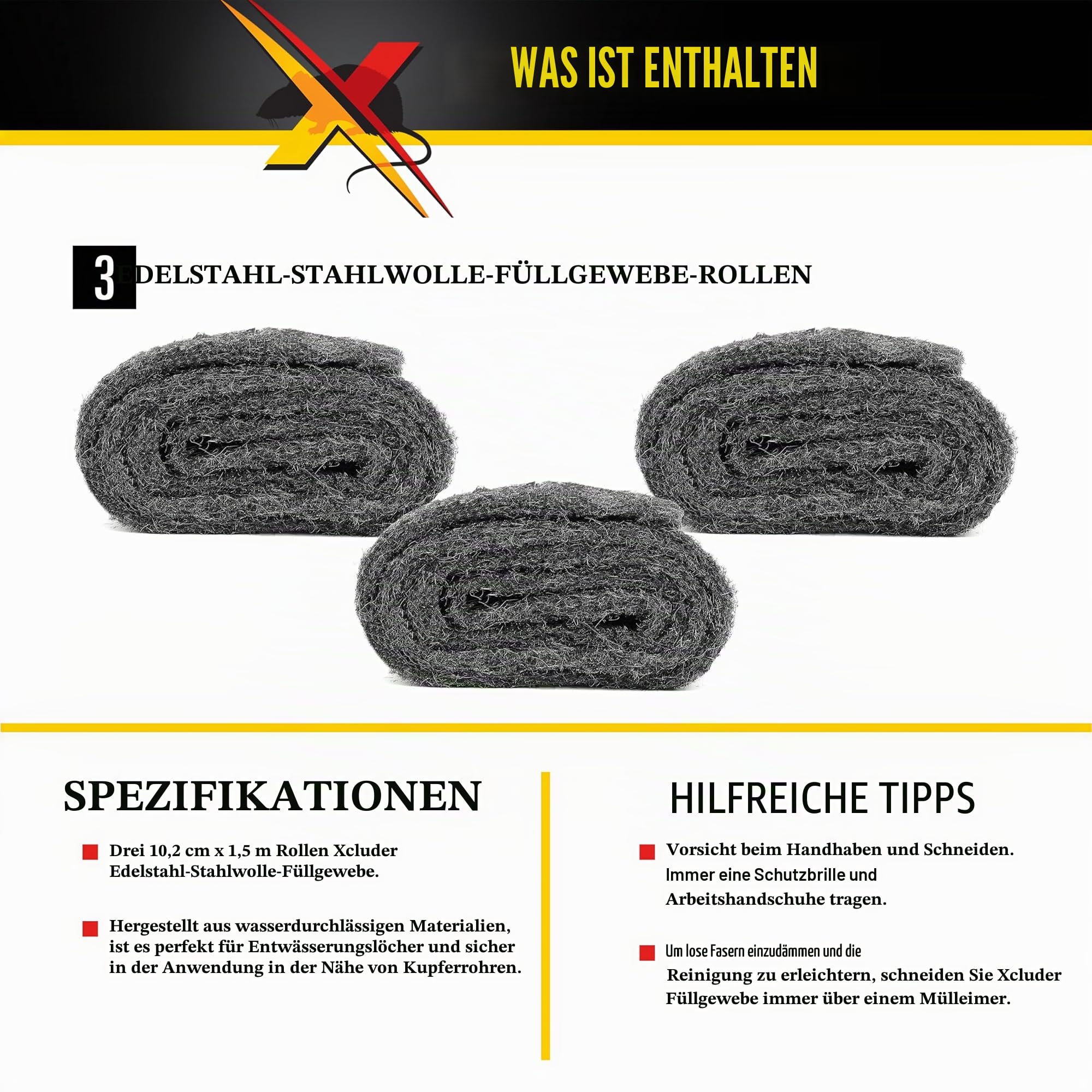 3 Rollen Xcluder Füllgwebe Großpackung