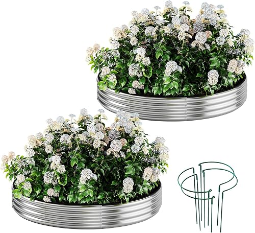 61% off promo code for ZFHgarden Galvanized Metal Planter Round Raised Garden Bed Kit for Gardening Outdoor，2x2x1ft 2pc Grow Garden Box Raised Flower on Amazon