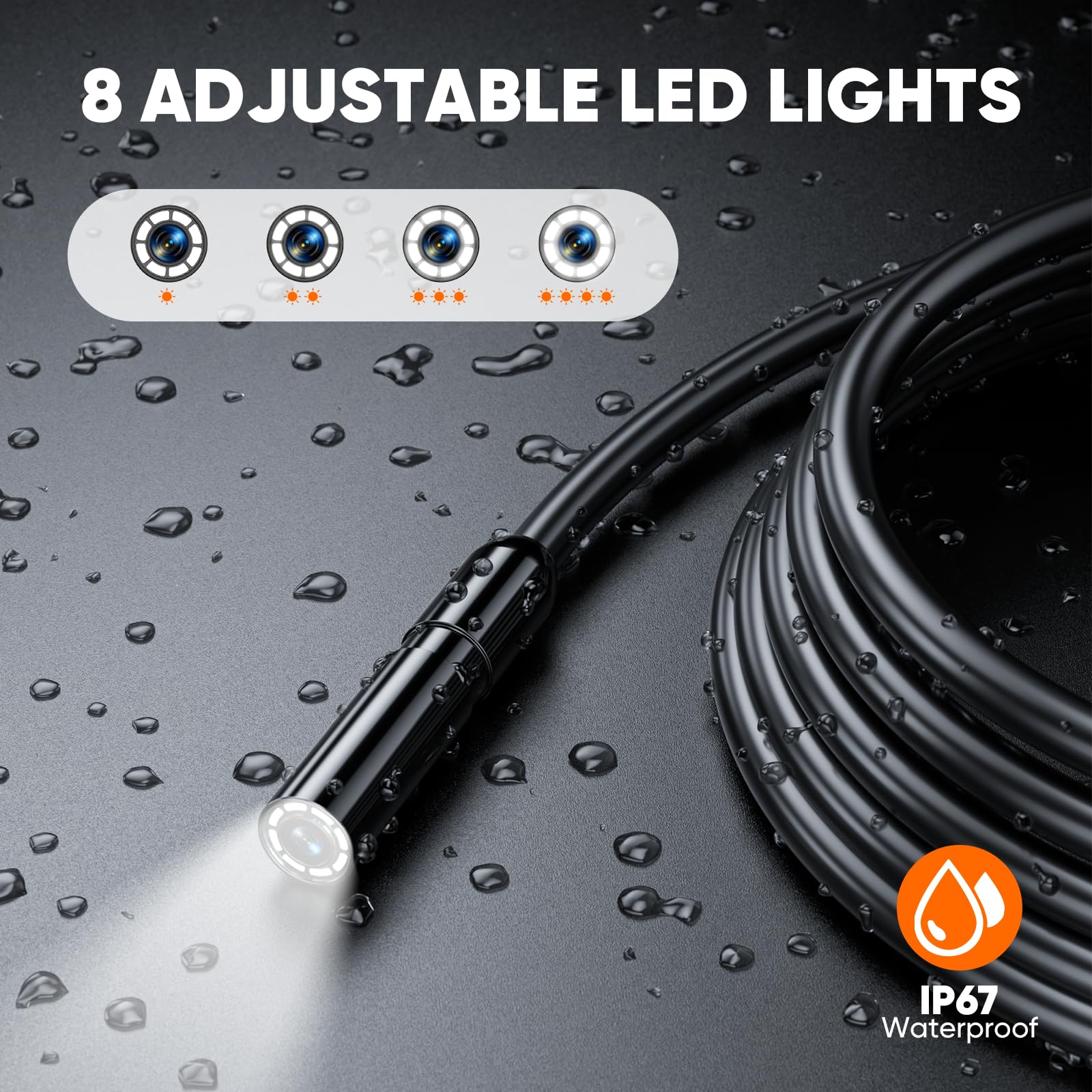 T TAKMLY Endoskopkamera mit Licht, Doppelobjektiv 10,9 cm Inspektionskamera, 1080P HD Endoskop, IP67 wasserdichte Schlangenkamera zur Inspektion von Wänden, Lüftungsschlitzen, Automobilmotoren, Rohren