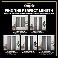 Vista 9 de Eclipse Dutchess Botanical - Cortinas 100% opacas con ojales, cortinas de ventana con aislamiento térmico para sala de estar, dormitorio o sala