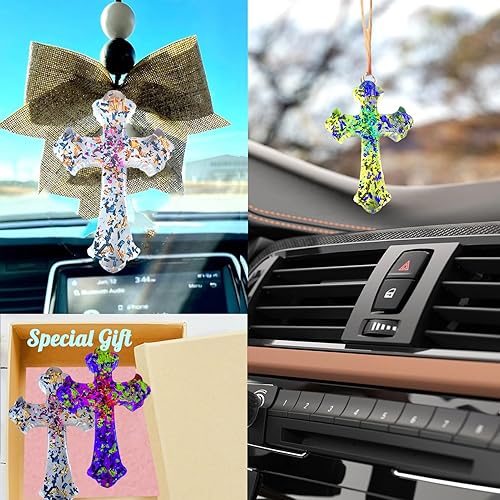 Miniatura 3 de Moldes cruzados de silicona para velas cruzadas, moldes de freshie de automóvil para cuentas aromáticas para freshies, moldes de resina epoxi para