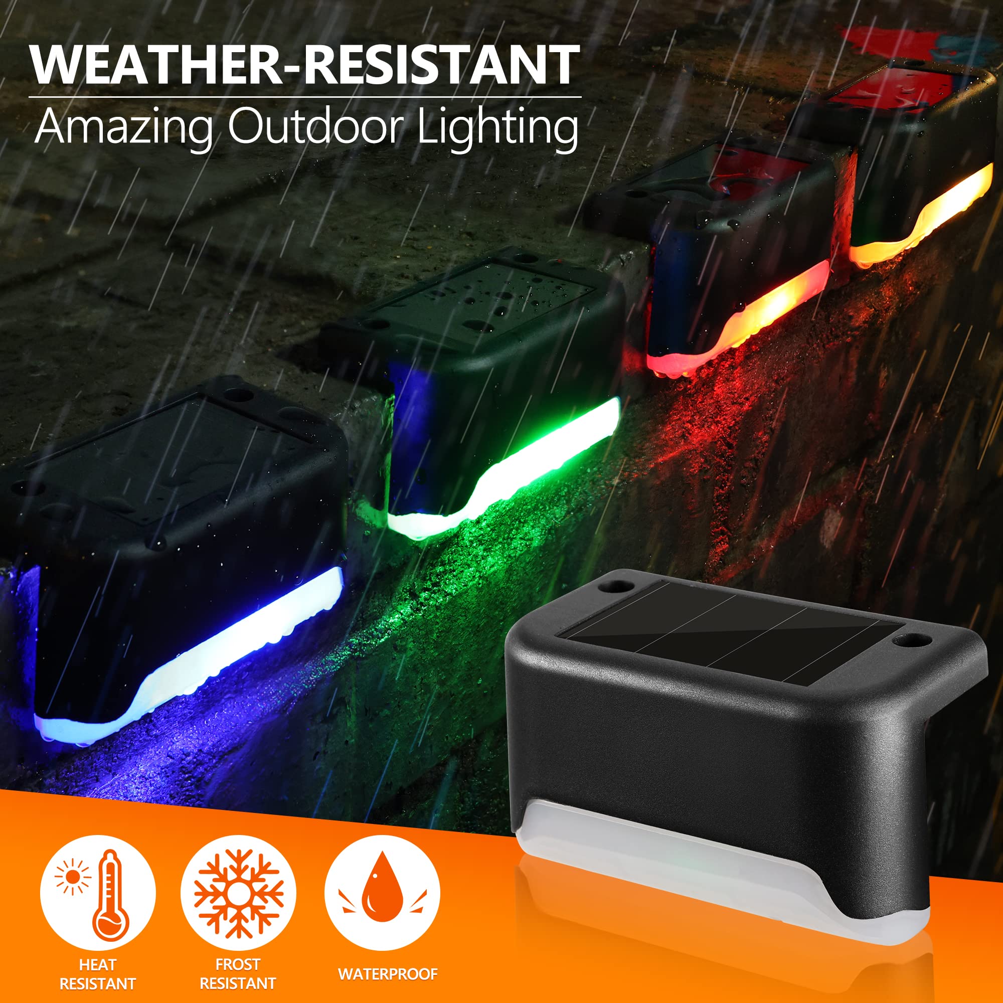BrizLabs Zonnelampen voor Buitentuin, 12 Stuks LED Zonnelamp Tuindecoratie Zonne-verlichting Waterdicht Traplicht Tuinlampen Verlichting voor Terrashek Stappen Gazonpad Balkon Kleur Buiten, Warm Wit