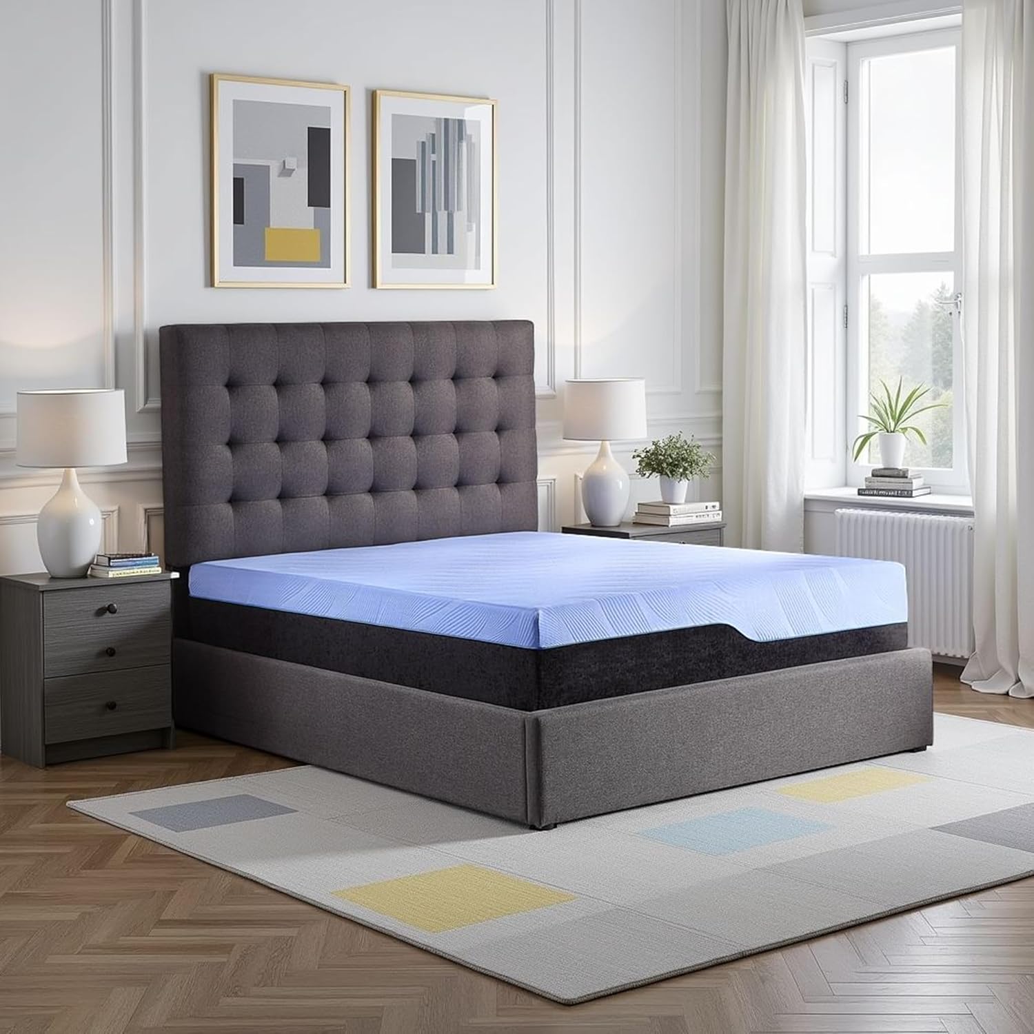 12 inch Hybrid Cooling Memory Foam and Coil Kids Mattress, Twin Size