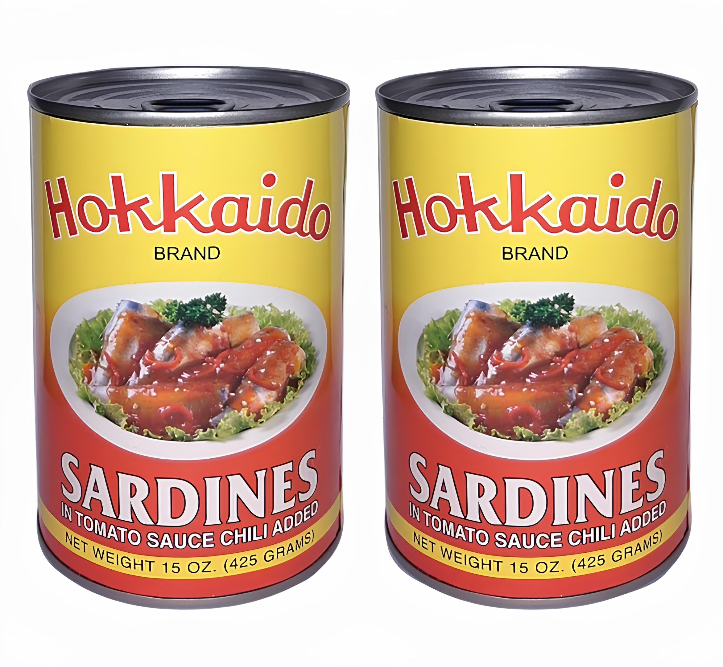 Hokkaido Sardines Super Quality Canned Fish | Nutritious with Versatile Ingredient | Added with Tomato Sauce & Chili, 425gm – (Pack of 2).