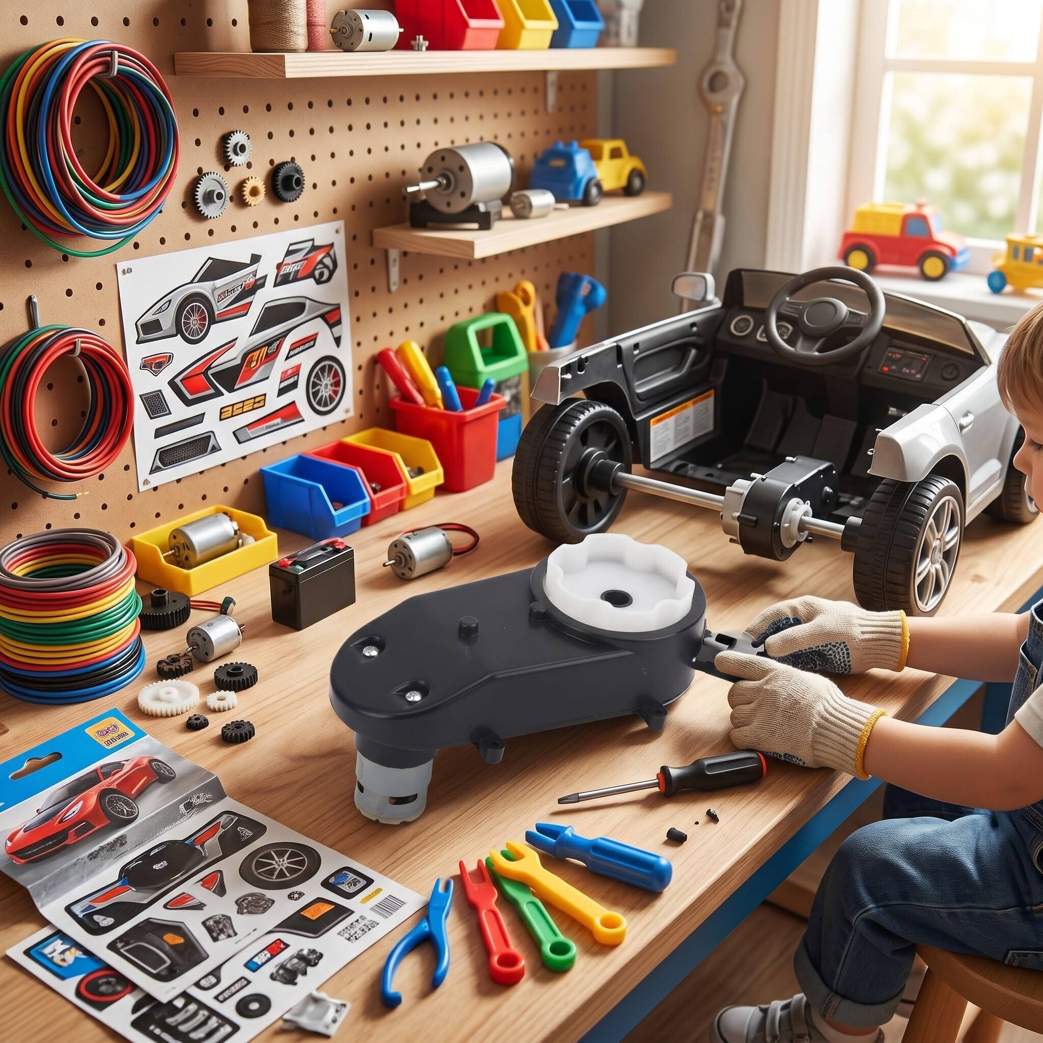 RS390 Jouet Boîte de vitesses Moteur électrique universel pour enfants Voiture Jouet Remplacement Modèle de construction Moteurs (12V16000 rpm)