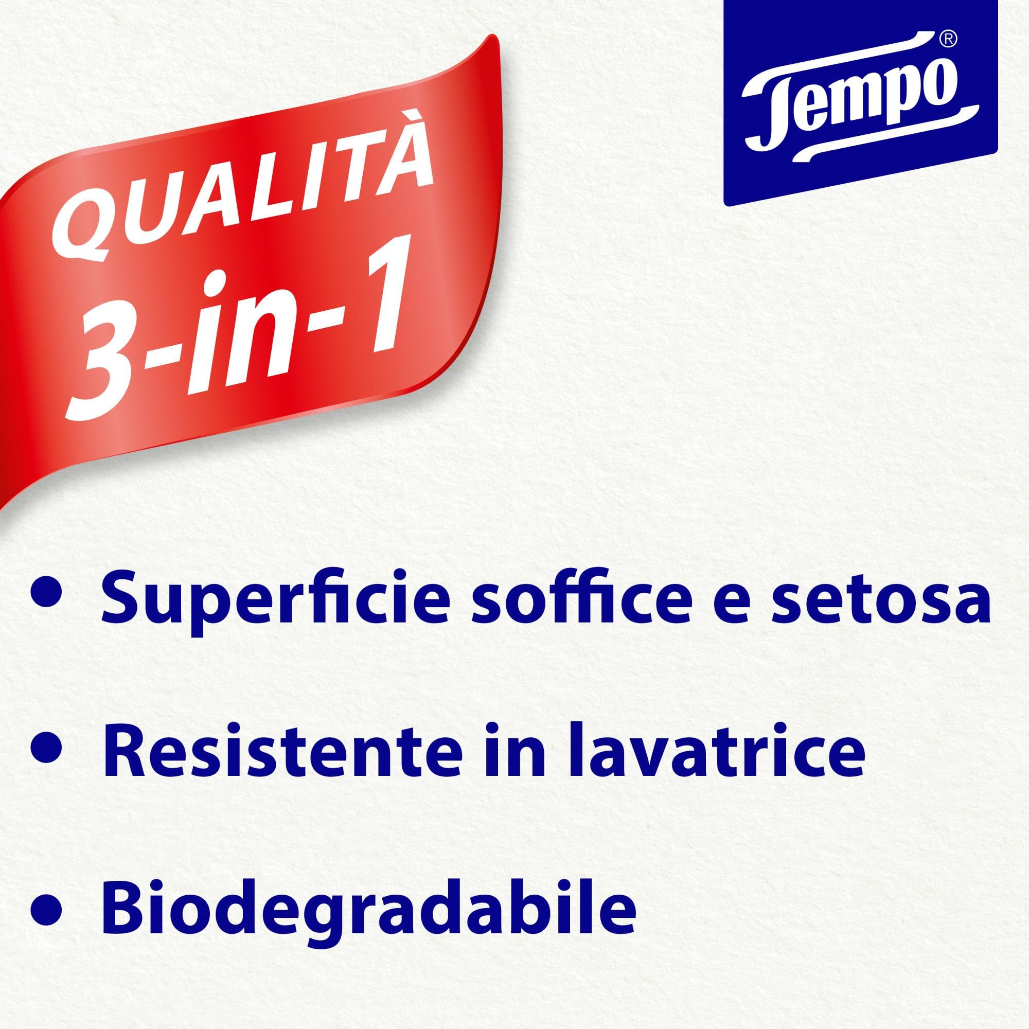Tempo Scatola di Fazzoletti di Carta, 8 Scatole x 120 Fazzolettini, 3 Veli, Biodegradabili, Family Box Il Potere della Gentilezza