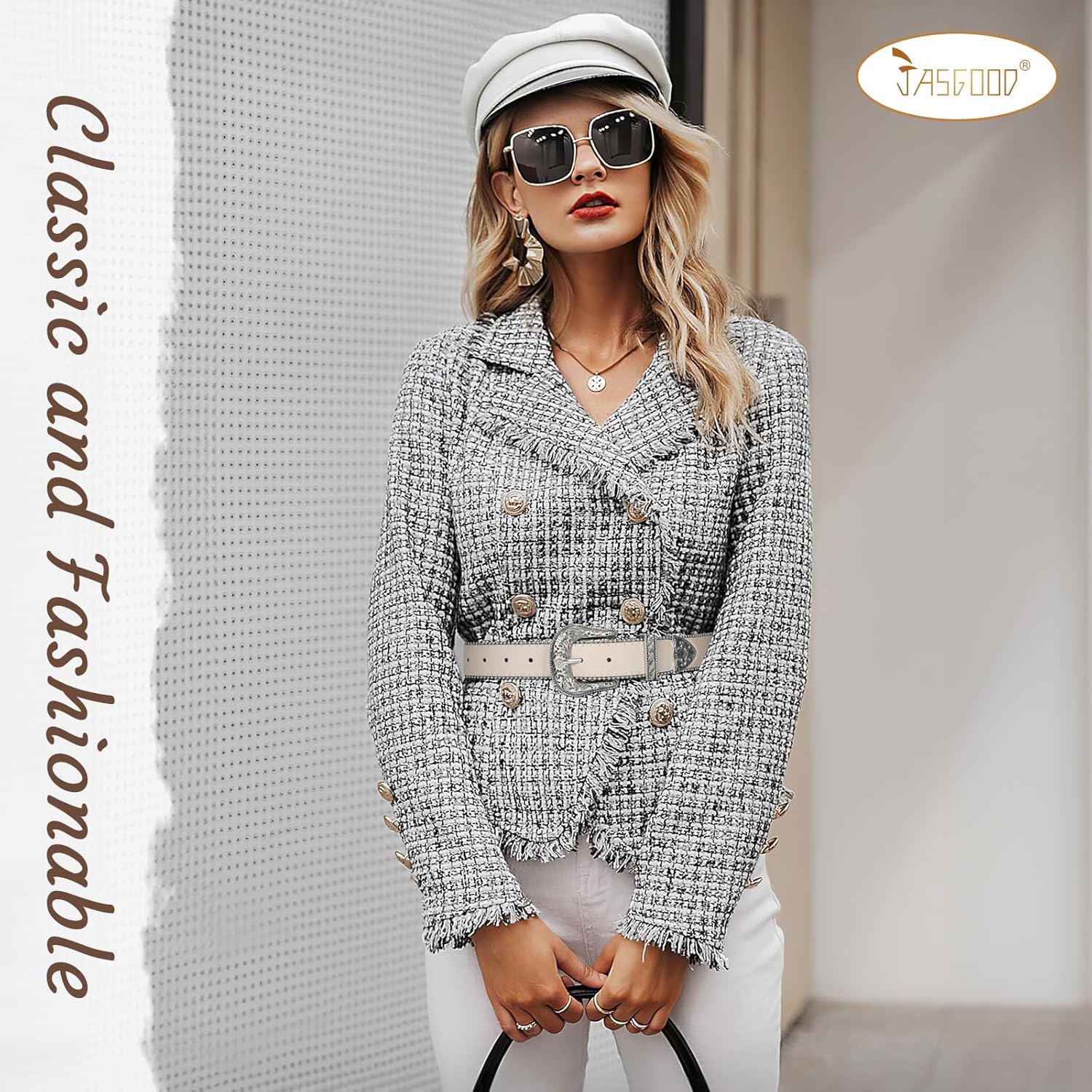 JASGOOD Women Western Leather Beaded Trim Belt Ladies Vintage Western Belt Cowgirl Belts For Jeans Pants Dresses - Image 4